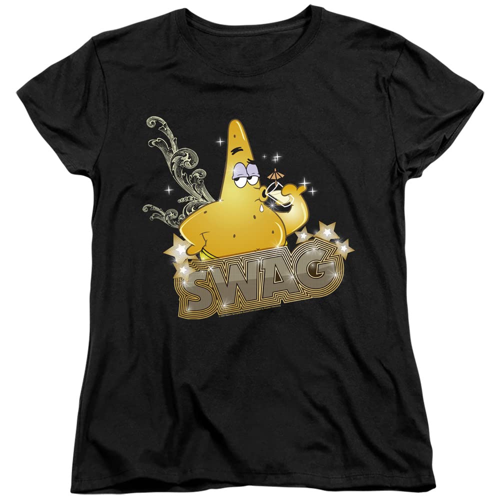 Spongebob & Patrick Graphic Women's T-Shirt - Funny Cartoon Tee for Fans - Casual Wear, Cosplay & Gifts