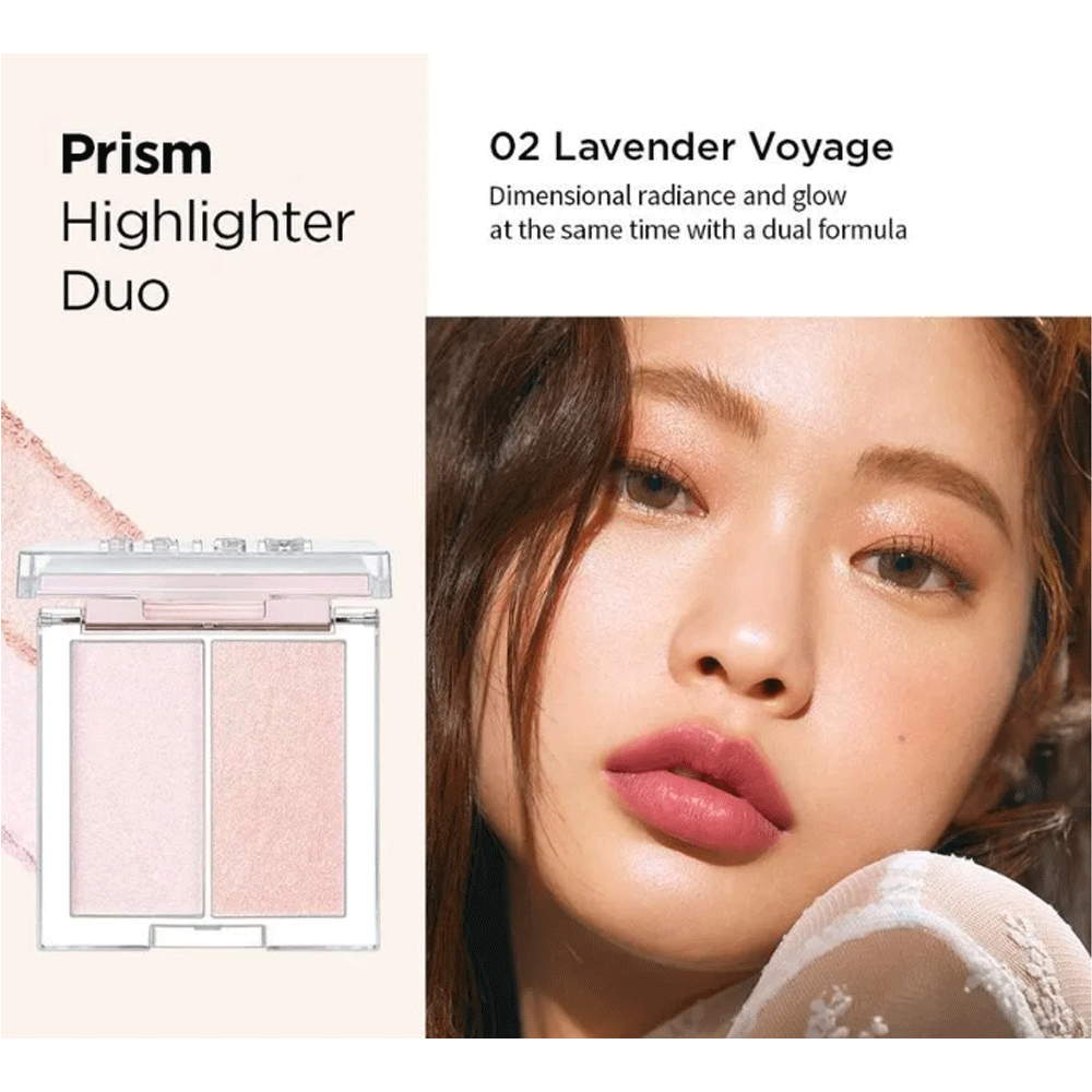 CLIO Prism Highlighter Duo - 2 Color Face Highlighter Stick for Contouring & Glowing Makeup | Perfect for Everyday Wear & Special Occasions