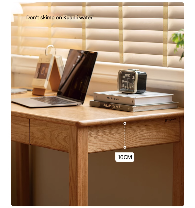 Premium Oak Solid Wood Office Desk - Durable & Stylish Home Office Furniture for Work & Study