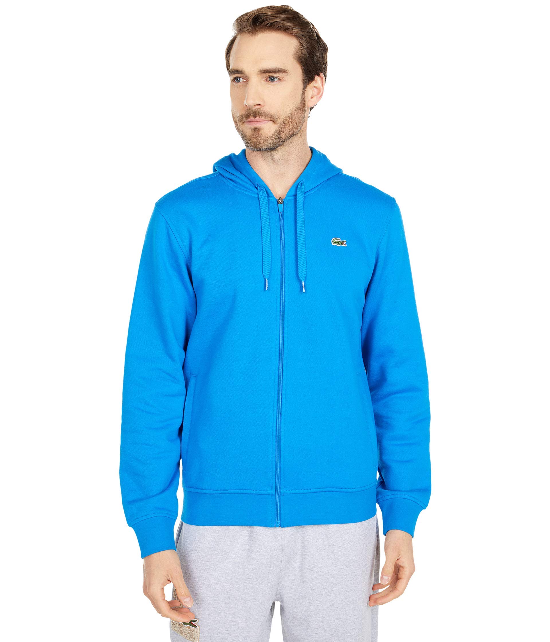 Lacoste Men's Sport Long Sleeve Fleece Full Zip Hoodie Sweatshirt - Warm & Comfortable Winter Jacket for Casual Wear, Gym, and Outdoor Activities