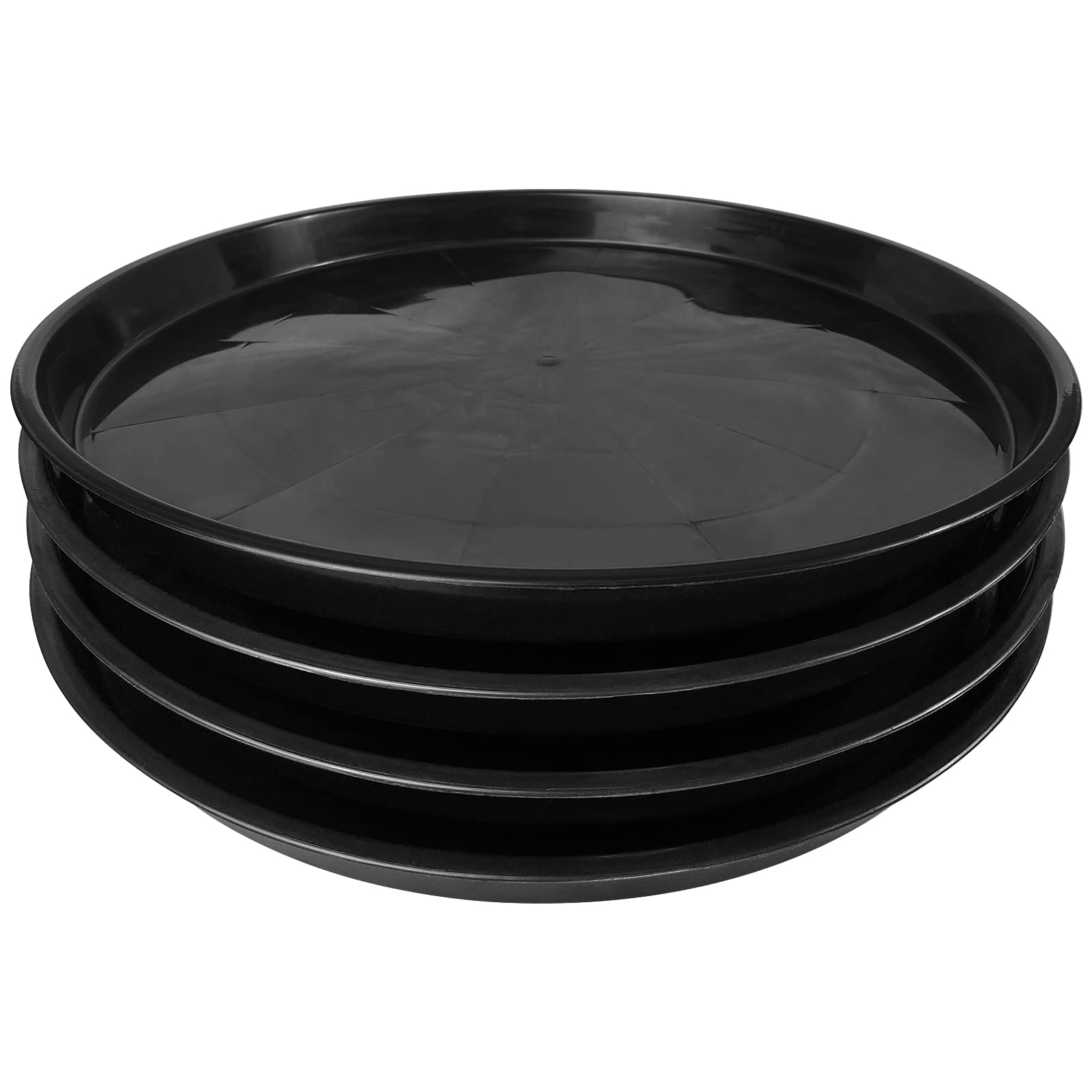 14-22 Inch Heavy Duty Plastic Plant Saucers - 4 Pack Large Plant Trays for Indoor & Outdoor Planter Pots, Drip Water Catchers for Decorative Flower Pots - Perfect for Patio, Garden, and Home Decor