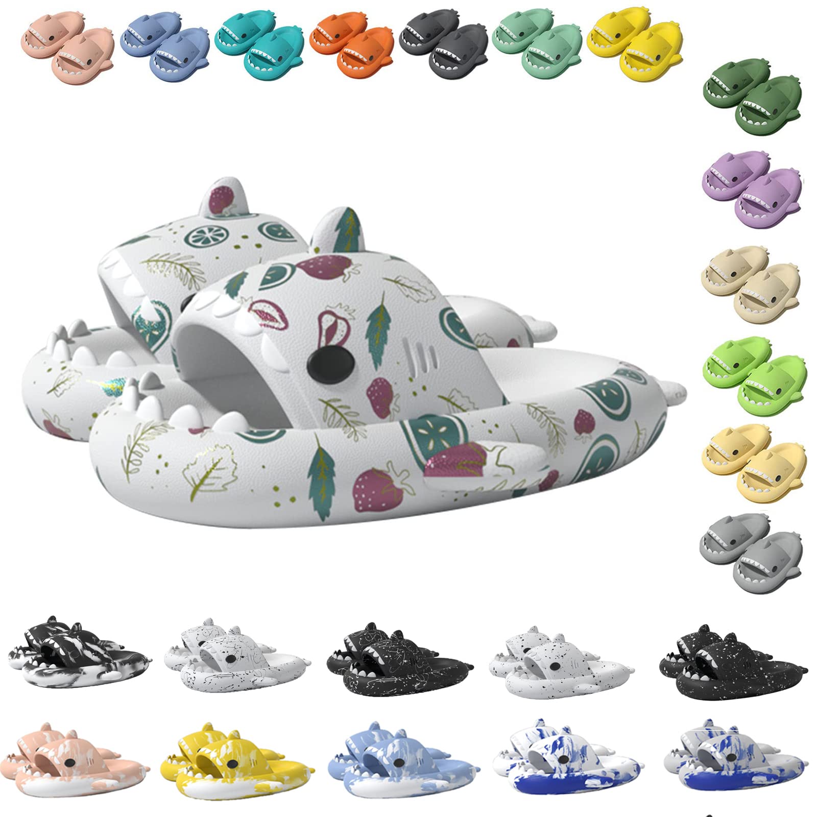 Women's & Men's Cute Shark Slippers - Anti-Slip Open Toe Slides with Lightweight Sole for Summer | Casual Beach Shoes for Poolside, Home & Outdoor Wear