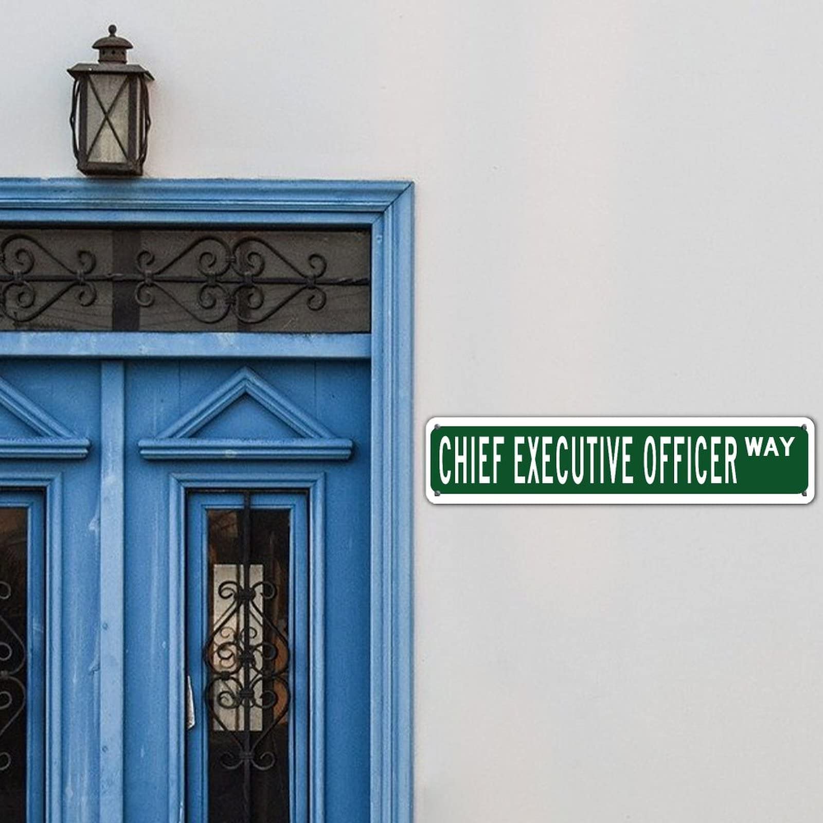 Funny Green Chief Executive Officer Office Career Sign - Custom UV Printed Aluminum Street, Garden, Yard Decor - Fade Resistant for Office, Bedroom, Bathroom, Garage & Wedding - 4x18 Inches - Perfect for Home, Office & Outdoor Spaces