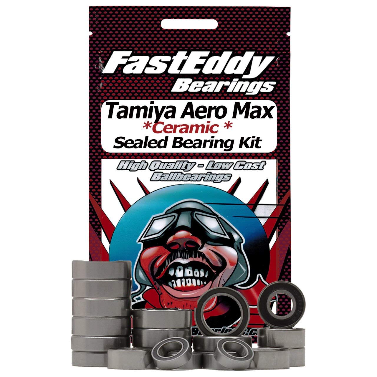 FastEddy Bearings - Ceramic Rubber Sealed Bearing Kit Compatible with Tamiya Aero Max | High-Speed RC Car & Drift Racing Performance Upgrade | Durable for Off-Road & Competitive Racing