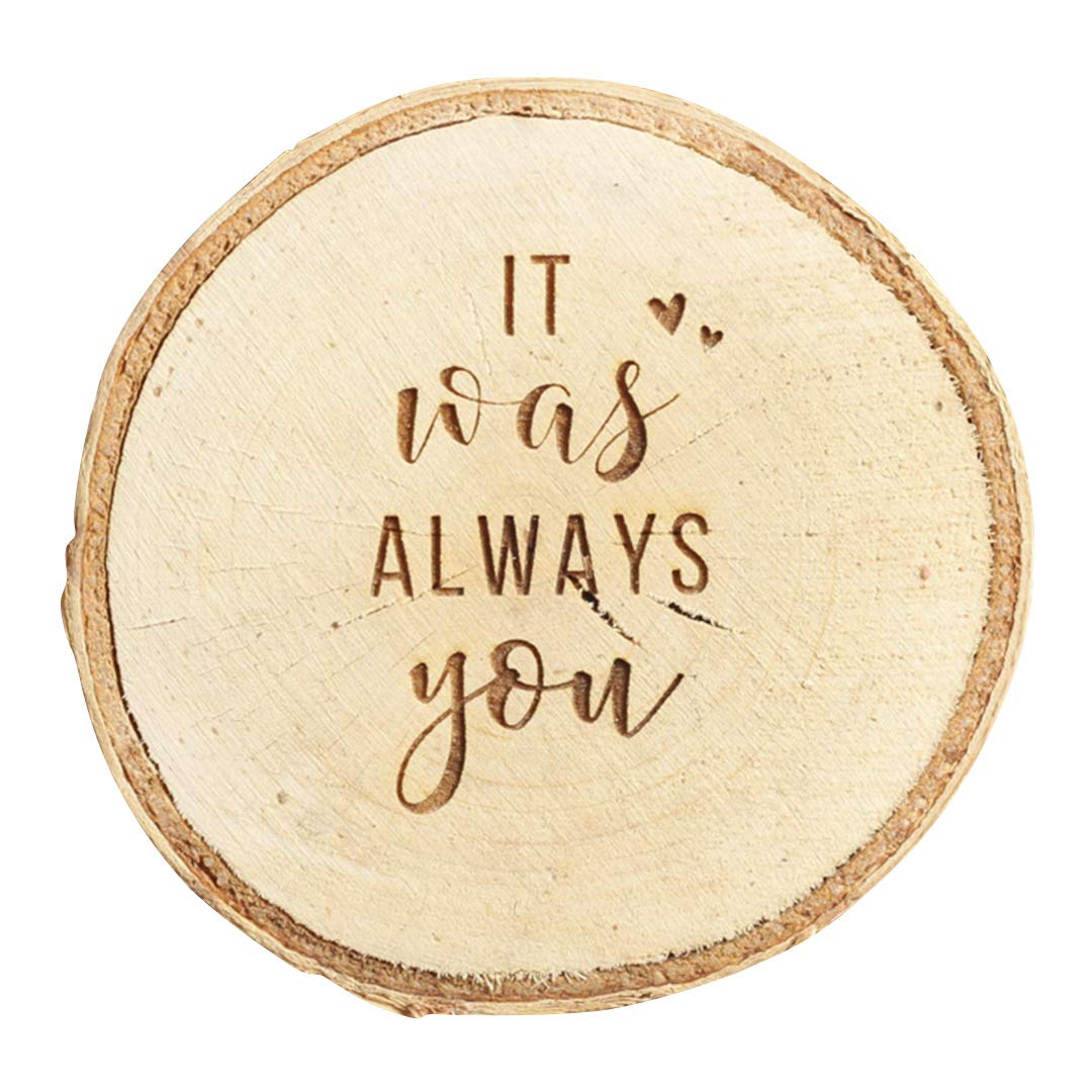 Koyal Wholesale Engraved Ring Box - Real Birch Wood Engagement Ring Box with 'It Was Always You' Inscription | Perfect for Wedding Proposals, Anniversary Gifts & Romantic Surprises