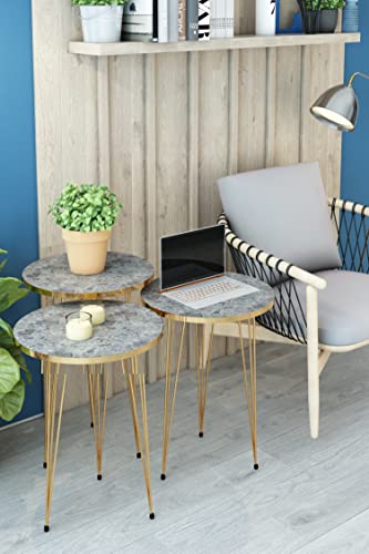 Grey Marble / Gold Legs