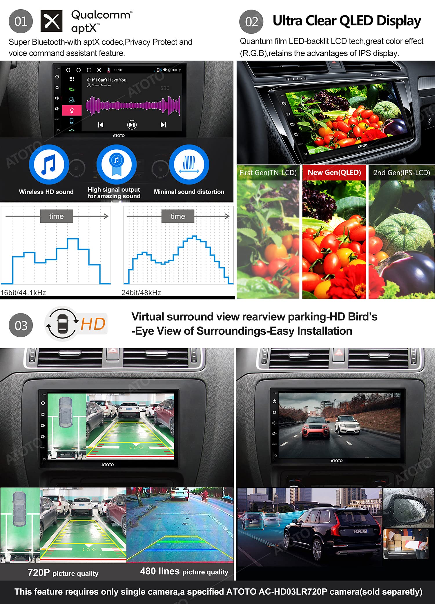 ATOTO 7-inch Android Car Stereo with Wireless CarPlay & Android Auto - Dual Bluetooth, QLED Touchscreen, HD Rearview Camera (Model S8G2B74PM) | Perfect for Tesla, Toyota, Honda & More - Upgrade Your In-Car Entertainment System