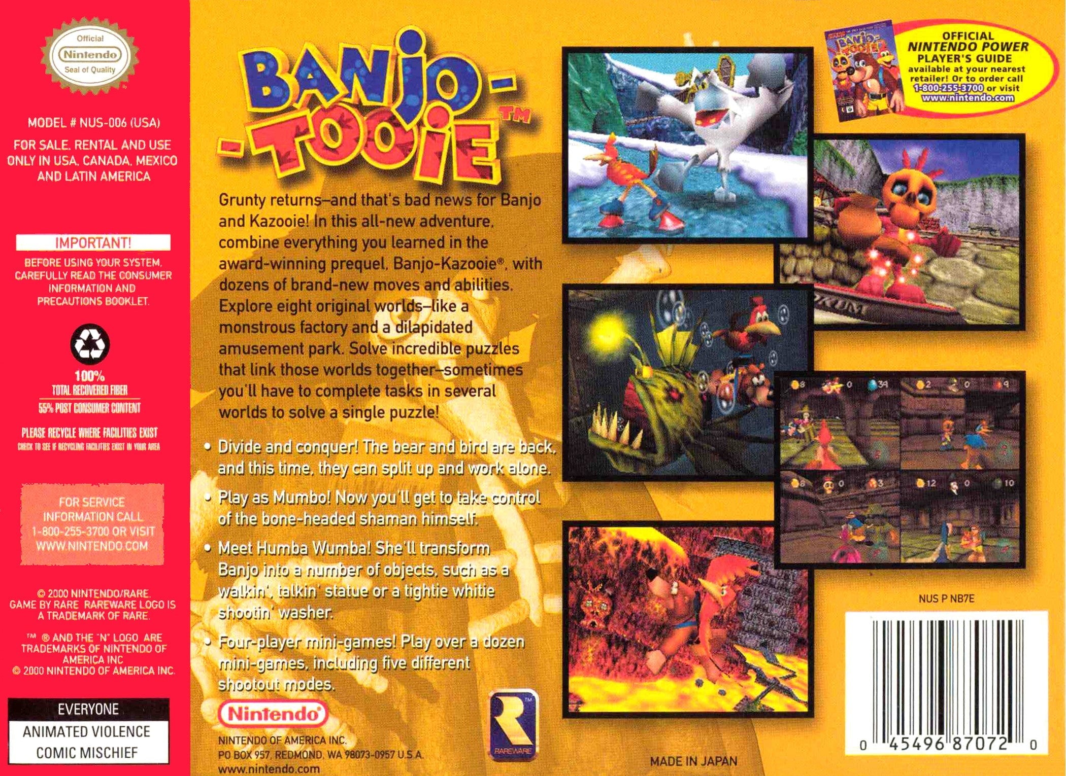 Used Banjo-Tooie N64 Video Game Cartridge - Classic Nintendo 64 Collectible for Retro Gaming Enthusiasts | Perfect for Nostalgic Play & Collector's Display