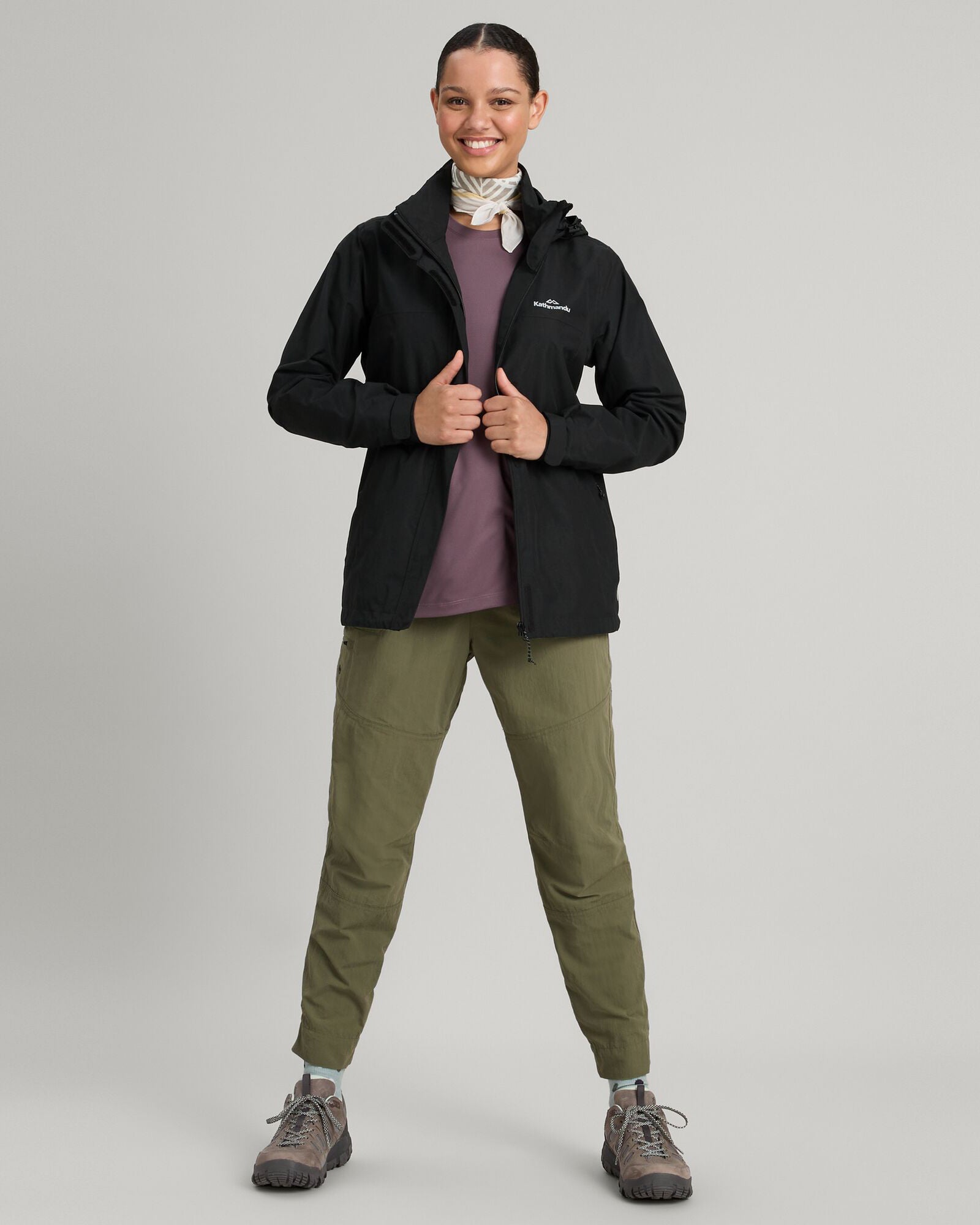 Waterproof Andulo 2-Layer Women's Rain Jacket - Black | Lightweight Windbreaker for Hiking, Commuting & Outdoor Activities
