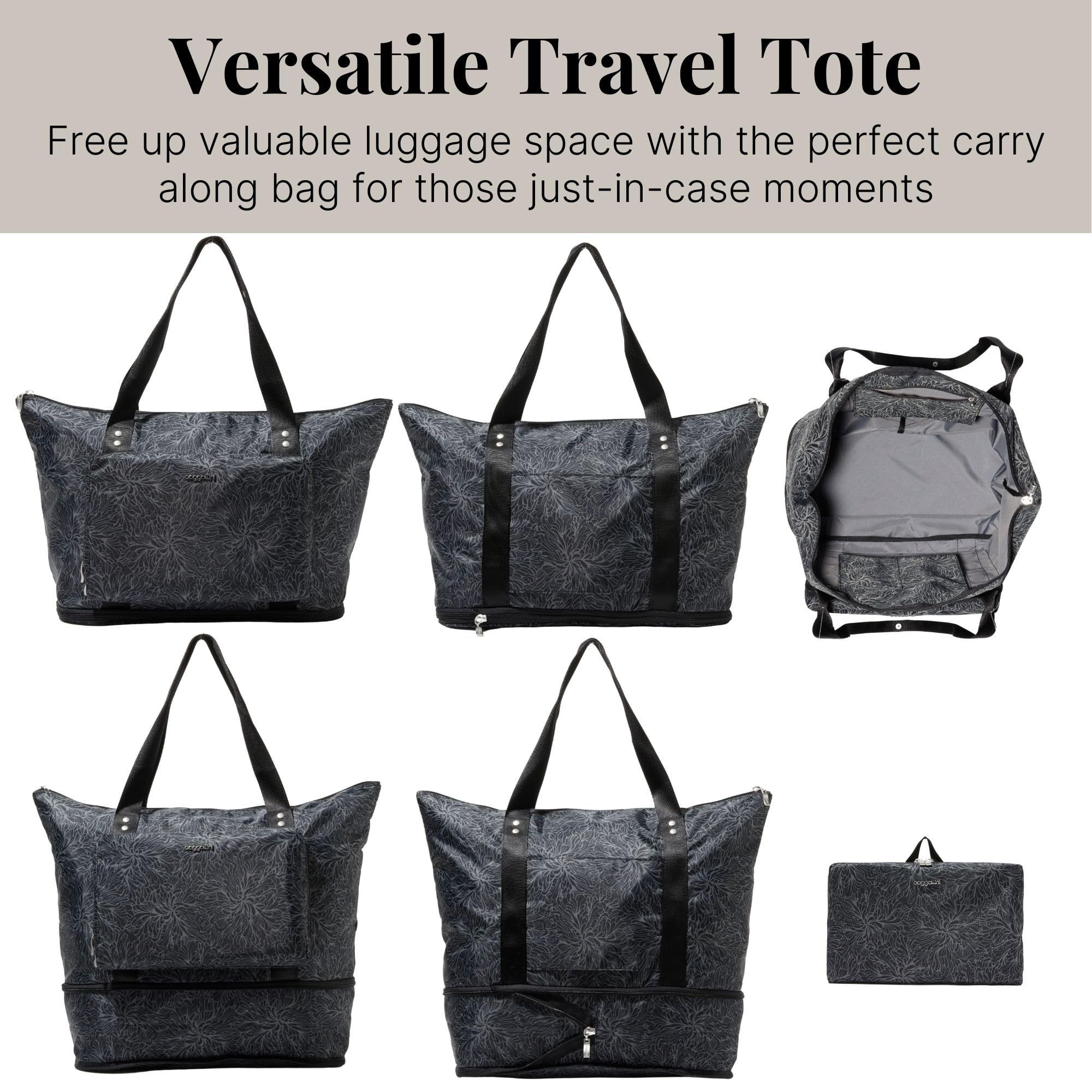 Baggallini Expandable Lightweight Travel Tote Bag - 22
