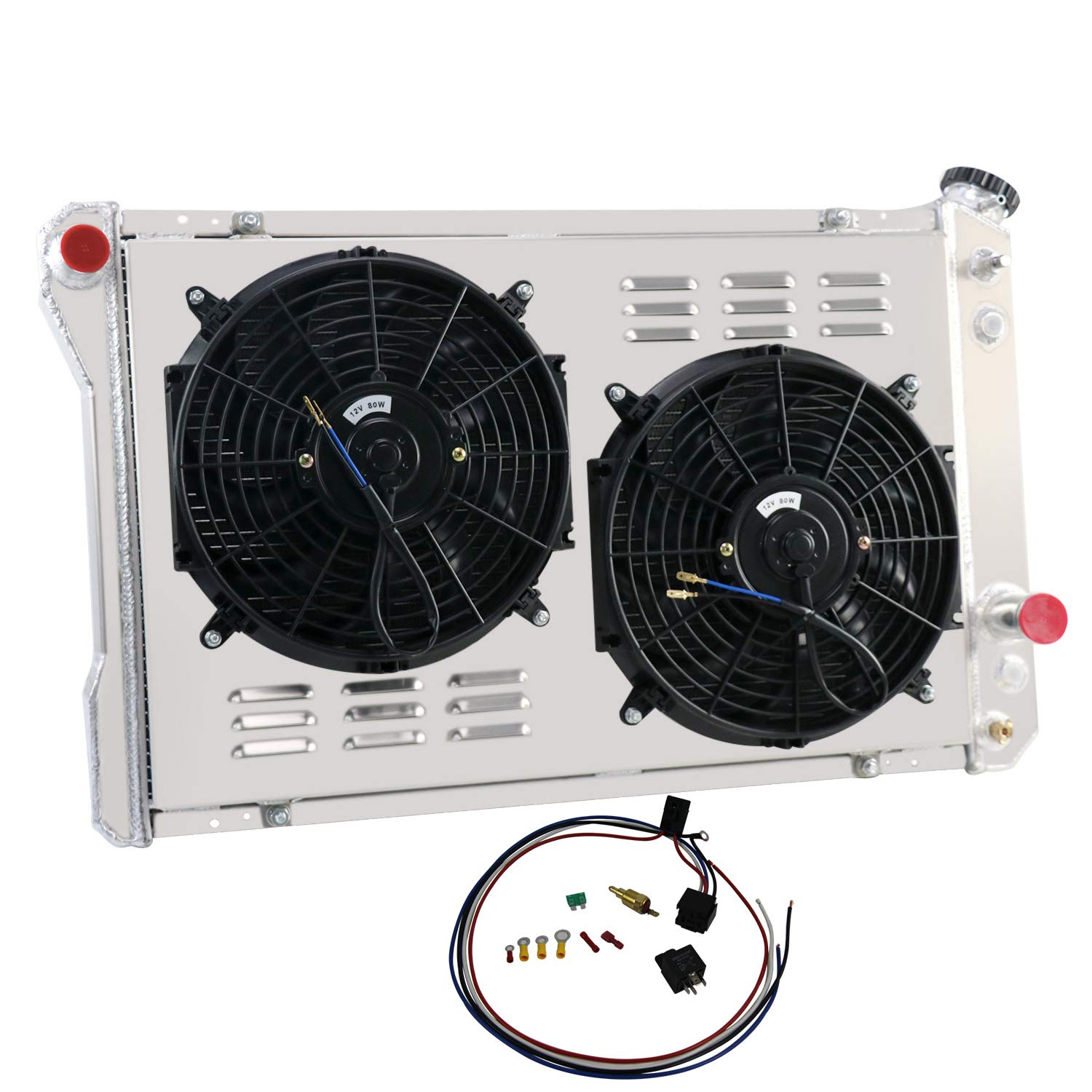 ECMRAD 3-Row Aluminum Radiator with Dual 12