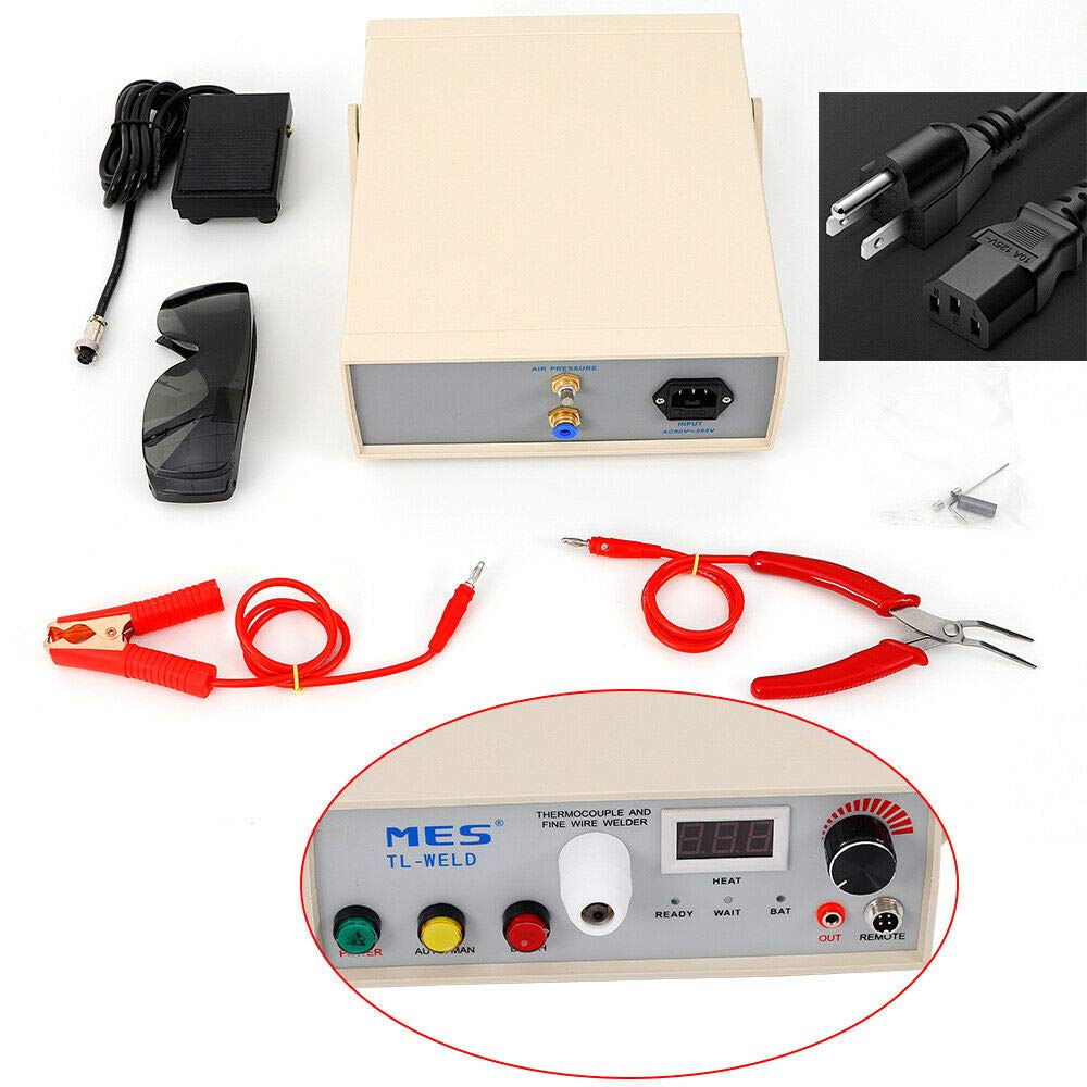 Professional TL-WELD Thermocouple Welding Machine 90-260V - Desktop Manual Pulse Spot Welder for Metal & Magnetic Materials - Perfect for Jewelry Making, Electronics Repair & Industrial Applications