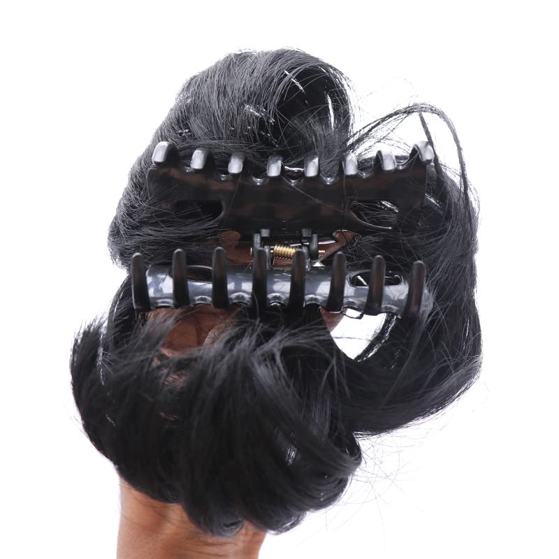 NAVMAV Clutcher Hair Extensions for Women & Girls - Stylish Synthetic Hair Bun Clip for Bridal, Party & Everyday Hairstyles (1pc) - Perfect for Weddings, Prom & Special Occasions
