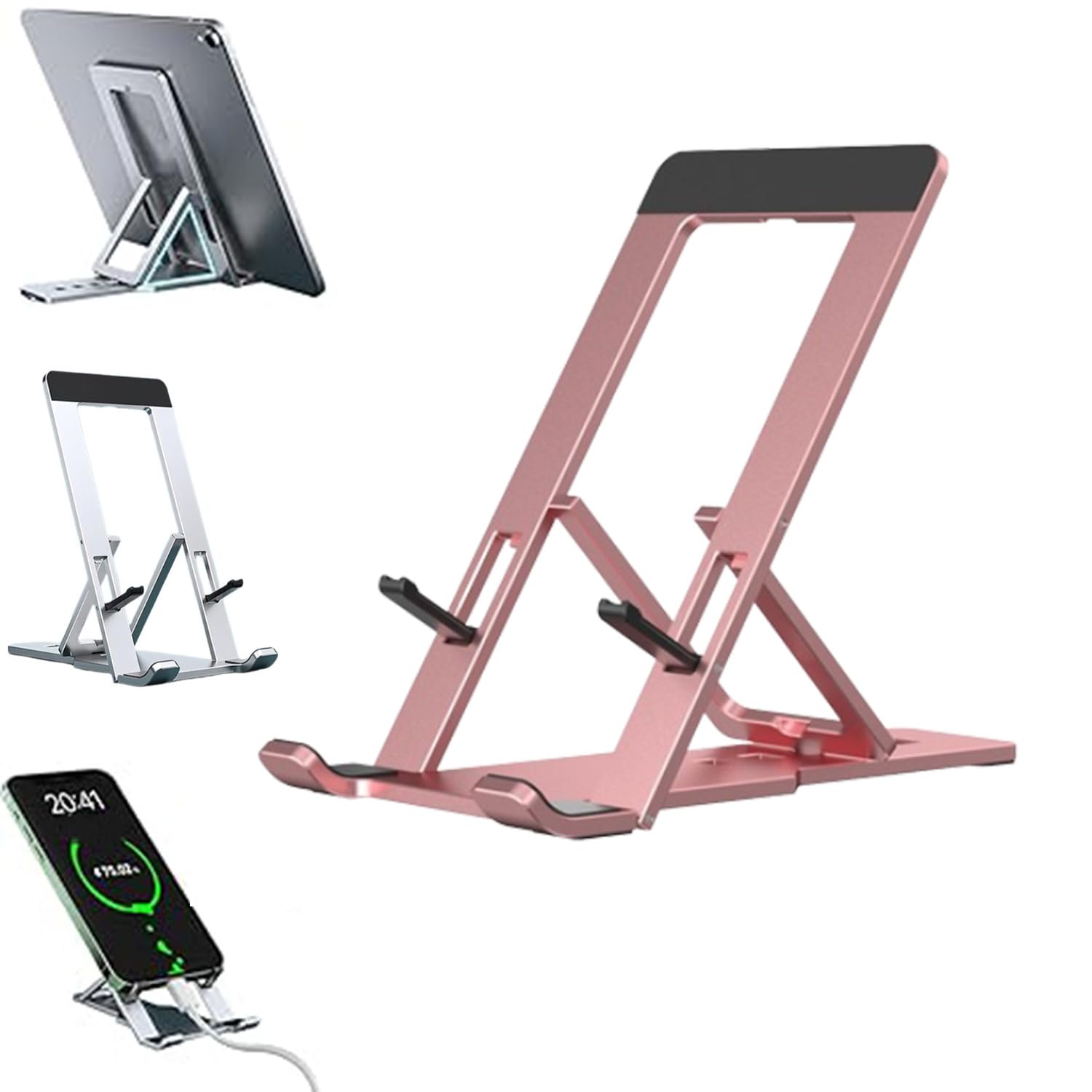 Premium Foldable Phone Stand Holder - Universal Adjustable Phone/Tablet Stand for Desk, Bed, Car & Travel - Compatible with All Smartphones & Tablets