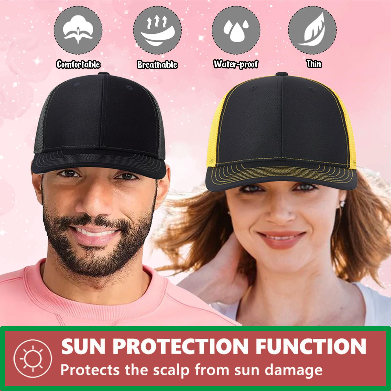 Custom Hats Bulk - Personalized Trucker Hats for Men & Women with Text/Photo/Logo - Wholesale & Embroidery Options - Perfect for Sports Teams, Corporate Events & Promotional Gifts