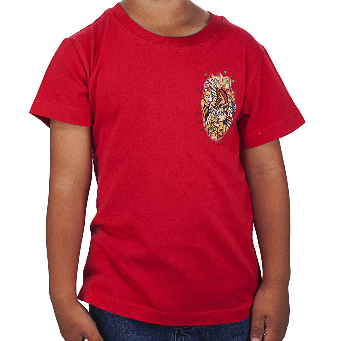 Ed Hardy Toddler's Eagle Graphic T-Shirt - Red Cotton Short Sleeve Tee for Boys & Girls - Perfect for Playdates, Preschool & Casual Outings
