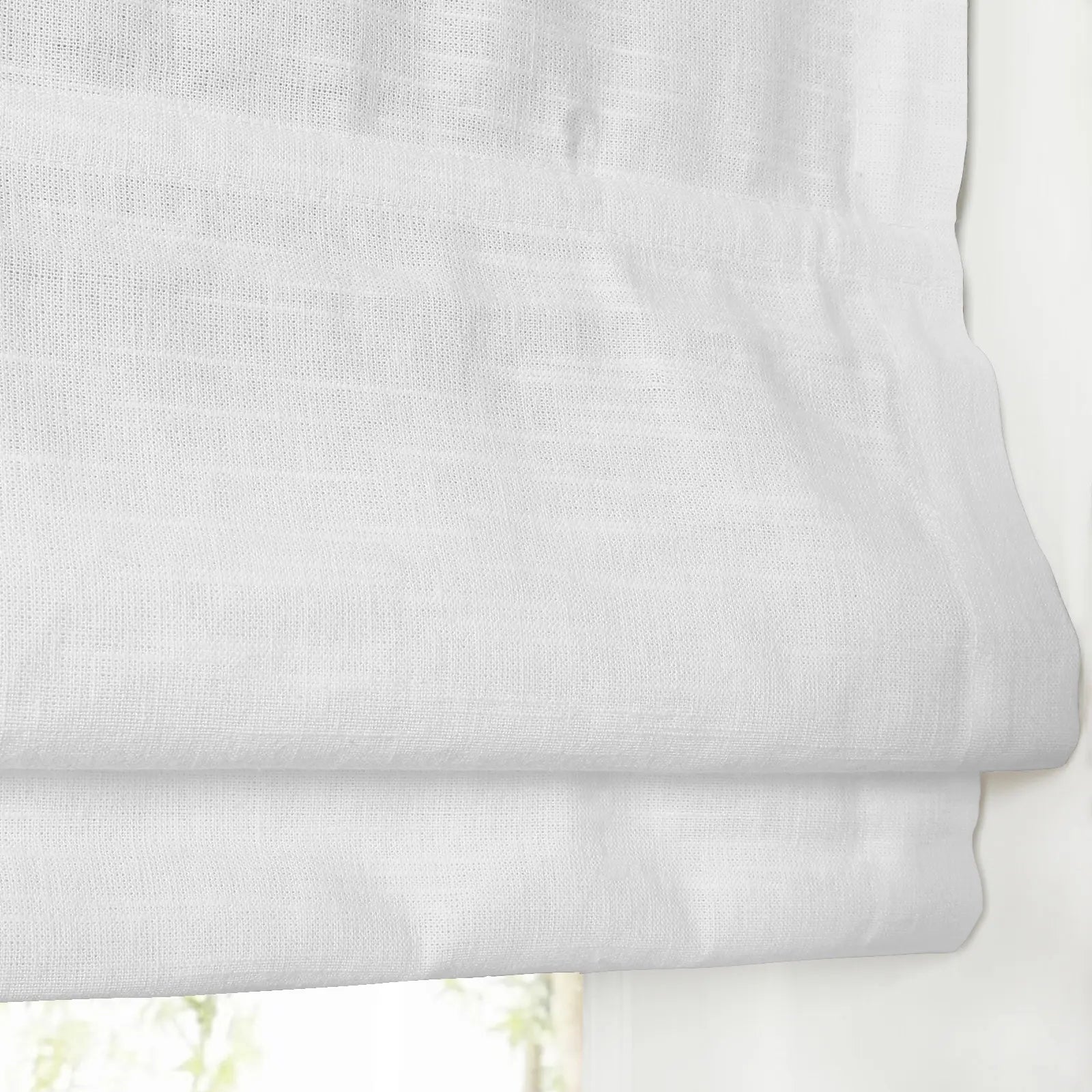 Premium Linen Cotton Roman Shade - Cordless Window Treatment for Home & Office | Blackout Curtains for Bedroom, Living Room & Nursery