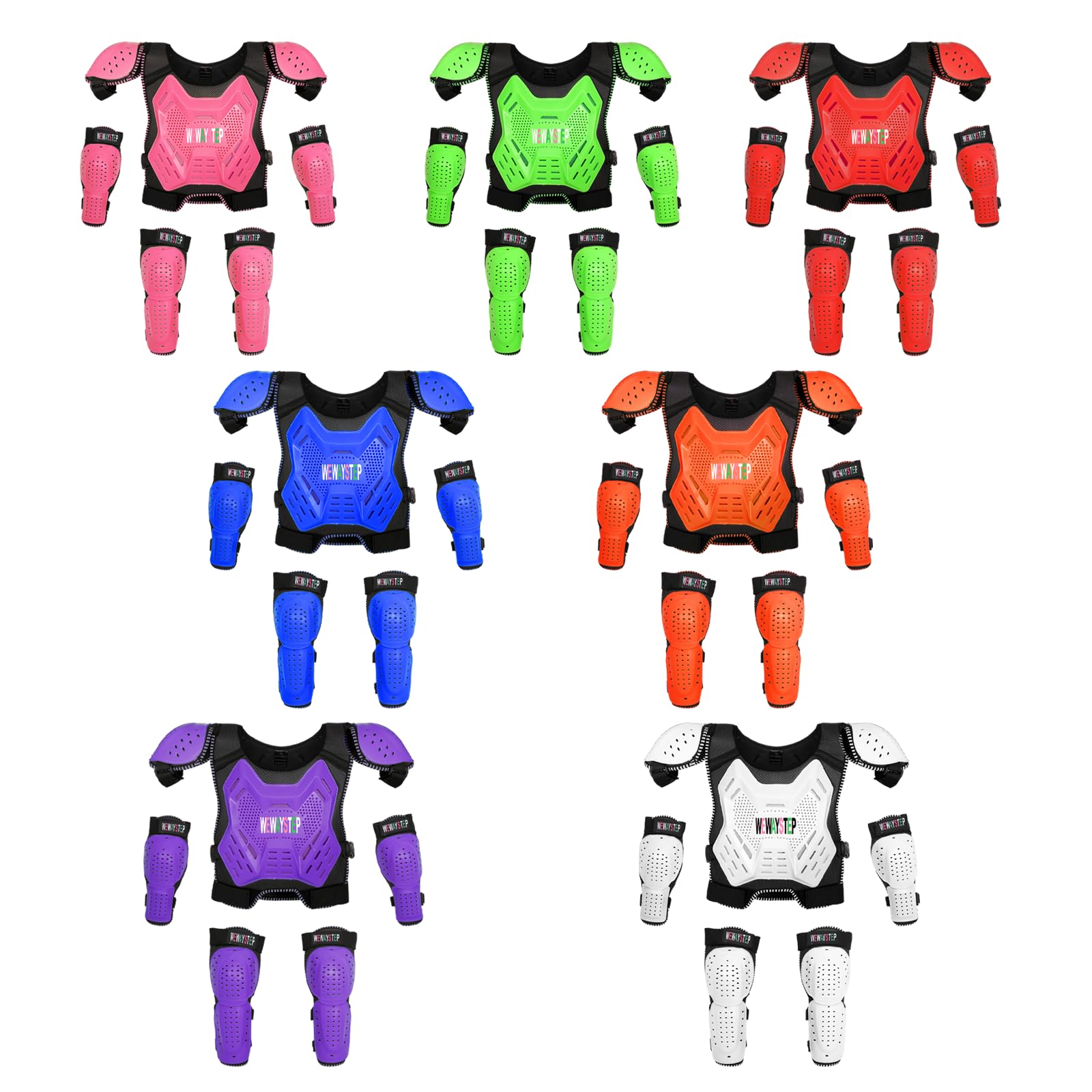 Kids Dirt Bike Protective Gear Set - Youth Motocross Body Armor Vest with Chest Protector, Knee & Elbow Pads - Full Body Protection Suit for Off-Road Motorcycle Riding & Racing Safety