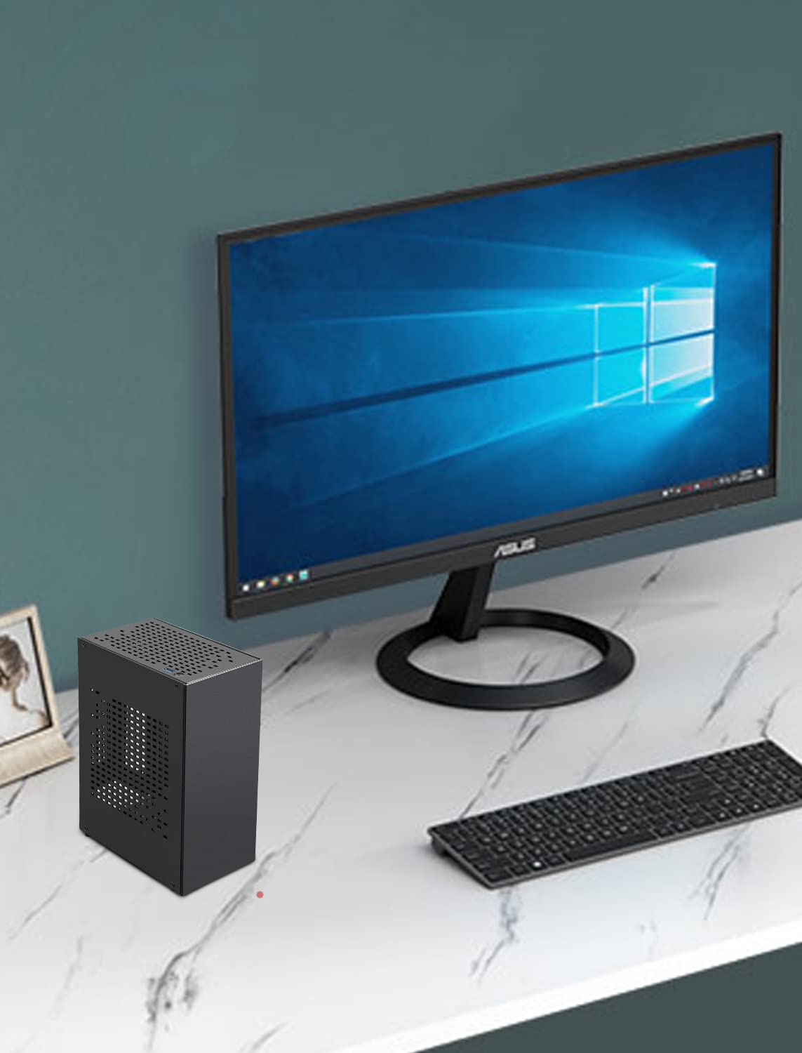 JOYJOM Aluminum Mini ITX PC Case - Compact SFF Gaming Computer Case with PCIe Riser, Supports GPU Graphics Card (Black) | Perfect for Home Theater, Office Workstation & eSports Gaming Rigs