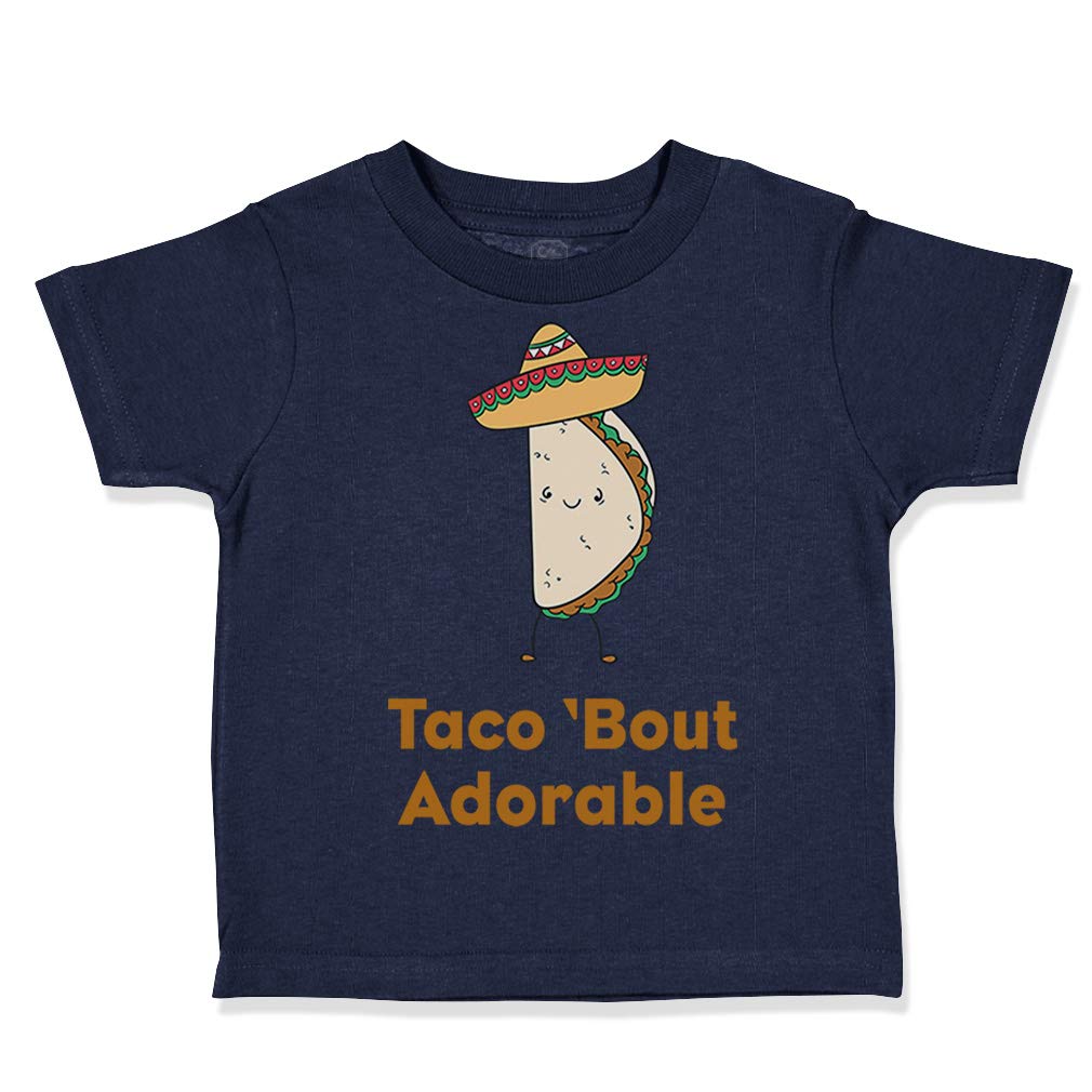Funny Taco Toddler T-Shirt - Adorable Cotton Tee for Boys & Girls (2T, Navy) | Cute Baby Clothes for Parties, Playdates & Family Photos