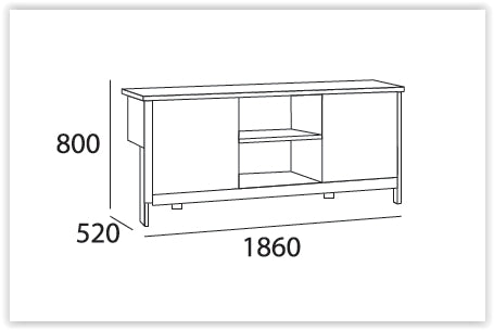 JARVY 186cm Sideboard Buffet Cabinet - Natural & Grey Finish for Dining Room, Living Room, or Entryway Storage