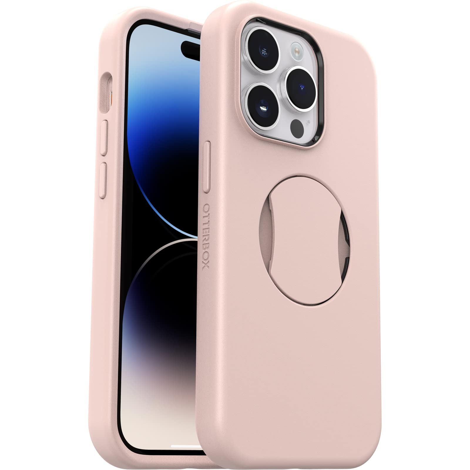 OtterBox iPhone 14 Pro Case - OtterGrip Symmetry Series with Built-in Grip | Slim Protective Cover | Magsafe Compatible | Raised Edges for Camera & Screen Protection | Made ME Blush Pink | Perfect for Everyday Use, Work & Travel