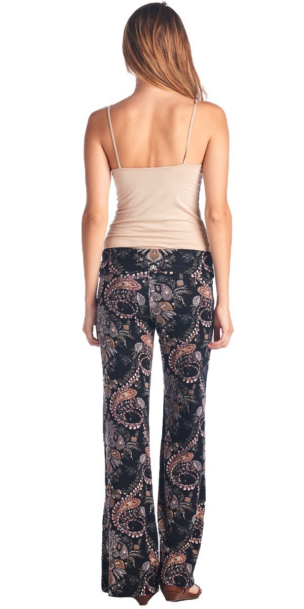 Popana Women's Palazzo Pants - Casual Summer Wide Leg Beach Pants - Plus Size Comfortable Lounge Wear - Made in USA - Perfect for Vacation, Yoga & Boho Fashion