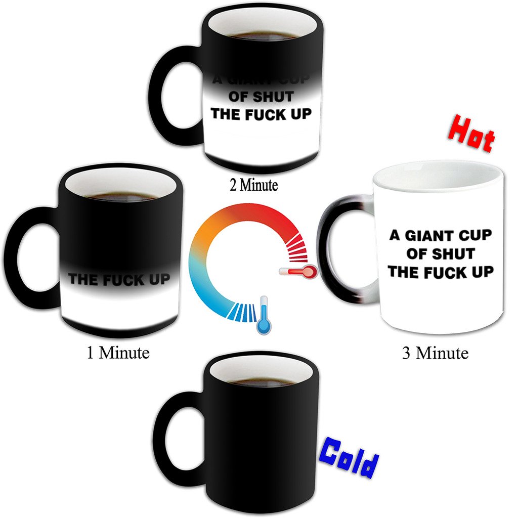Ceramic Heat Sensitive Color Changing Mug - 11oz I LOVE YOU Red Hearts Design, Cute Morphing Coffee Cup for Valentine's Day Gifts, Couples, Romantic Surprises & Daily Use