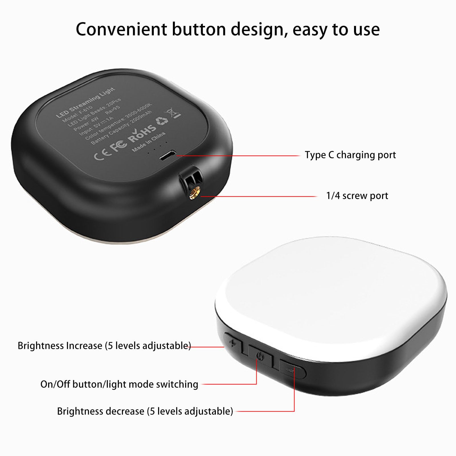 Portable USB LED Nail Photography Light - Adjustable Mini Fill Light for Nail Art, Selfies & Live Streaming - Perfect for Salon, Home Use & Content Creation