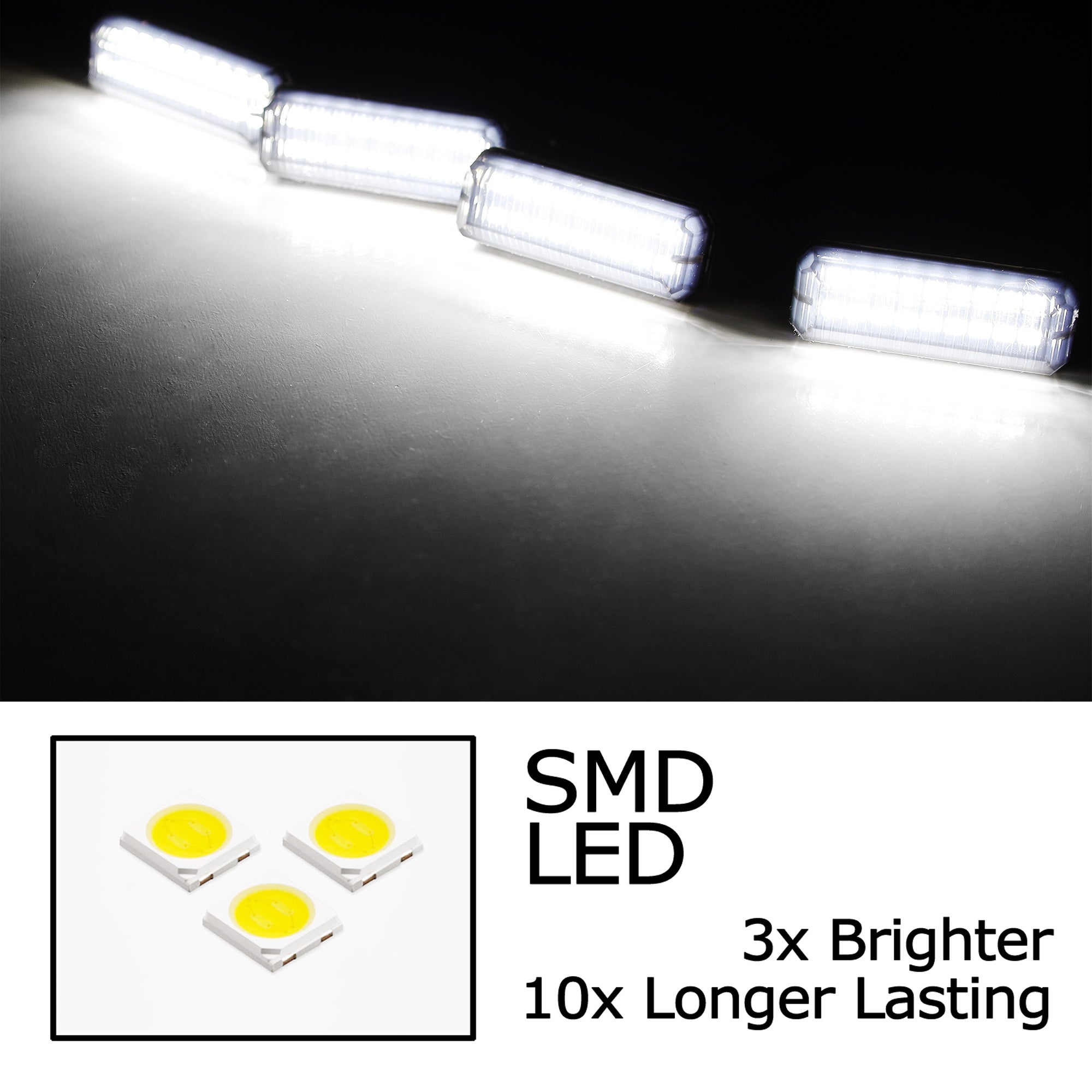 4-Piece Smoked Lens White Full LED Grille Accent Lighting Kit for 2022+ Toyota Tundra - Off-Road Style & Night Driving Enhancement