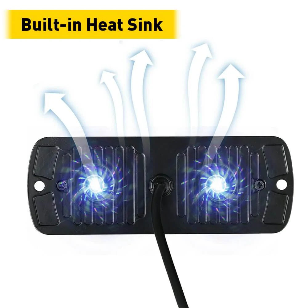 12pcs Waterproof LED Emergency Strobe Light Bars for Trucks, Vans, SUVs & Off-Road Vehicles - Durable Safety Warning Lights for Emergency Vehicles, Construction, Towing & Night Driving