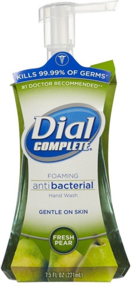 Dial Complete Foaming Antibacterial Hand Wash - Fresh Pear Scent, 7.5 oz (Pack of 6) | Moisturizing & Gentle for Daily Use at Home, Office, or School | Kills 99.9% Germs