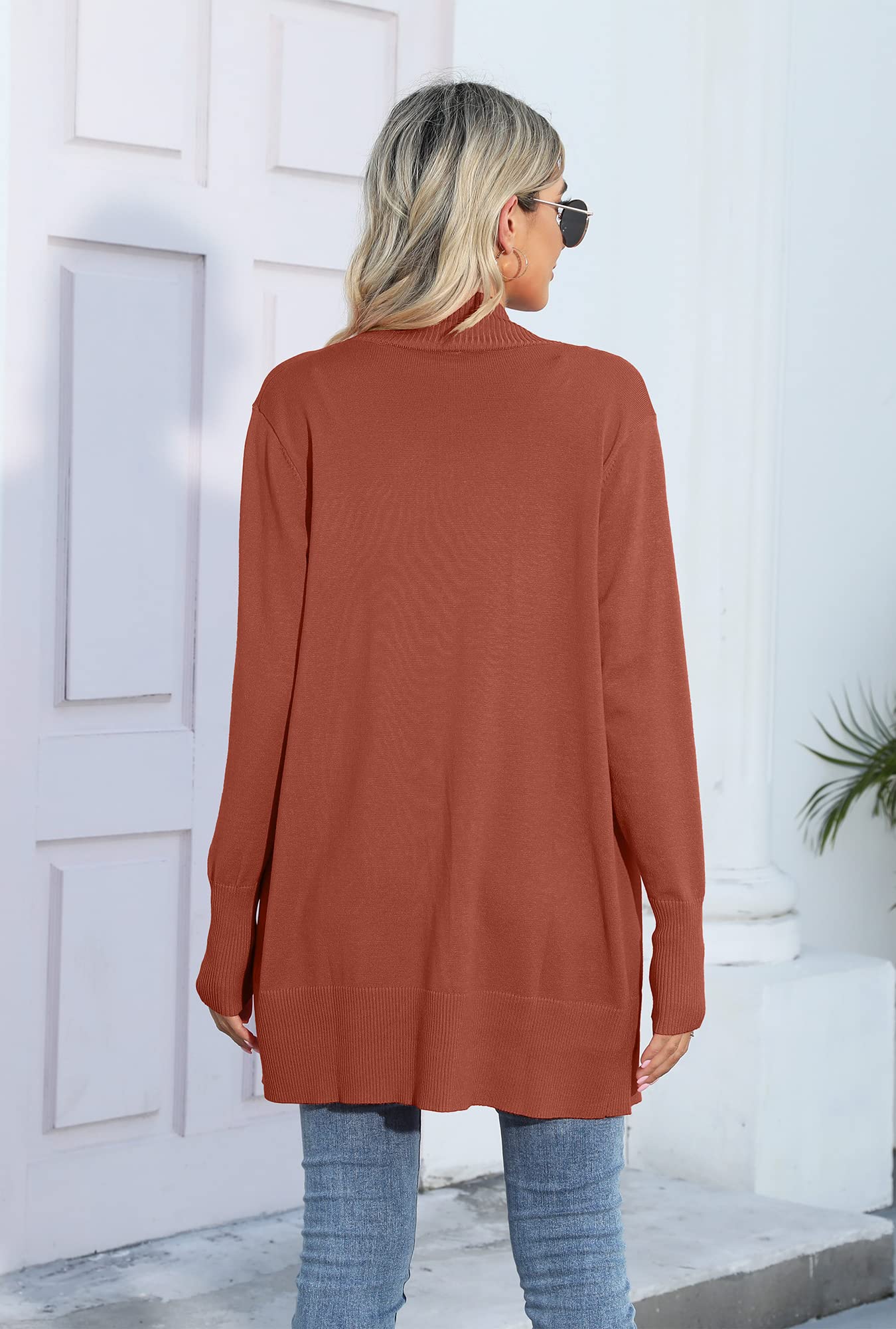 SUEANI Women's Open Front Long Sleeve Knit Cardigan with Pockets - Casual Classic Sweater for Fall & Winter - Perfect for Office, Coffee Dates & Cozy Evenings