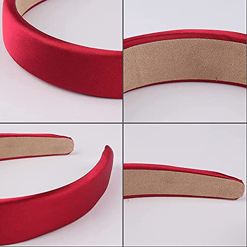 Belicia 4 Pack Matte Silk Headbands for Women & Girls - Wide Elastic Non-Slip Hair Bands in Solid Colors | Perfect for Workouts, Yoga, Running, and Everyday Styling