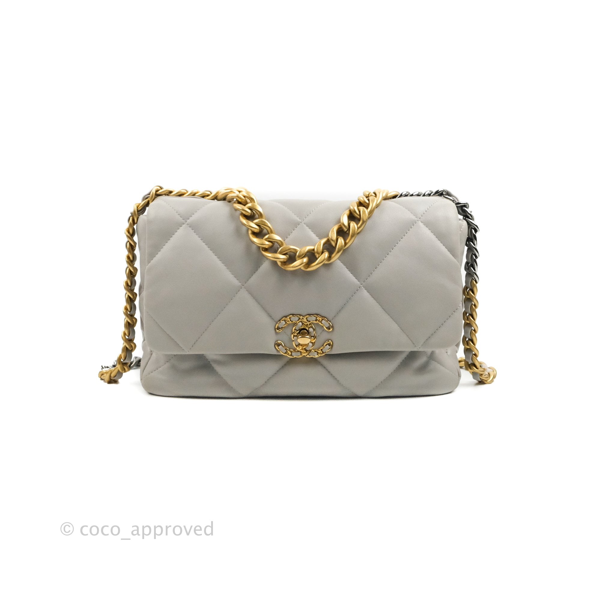 Chanel 19 Medium Grey Mixed Hardware Flap Bag - Luxury Designer Handbag for Women | Perfect for Work, Evening Events & Everyday Use