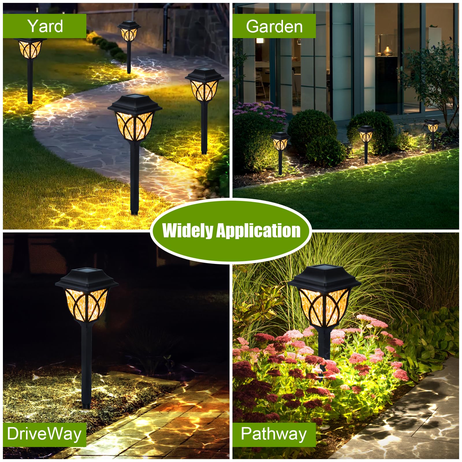 Fohil 6 Pack Solar Garden Lights - Waterproof IP65 Solar Outdoor Lights for Pathway, Yard, Walkway, Driveway & Lawn | Solar Powered Landscape Lighting for Beautiful Nighttime Ambience & Enhanced Safety