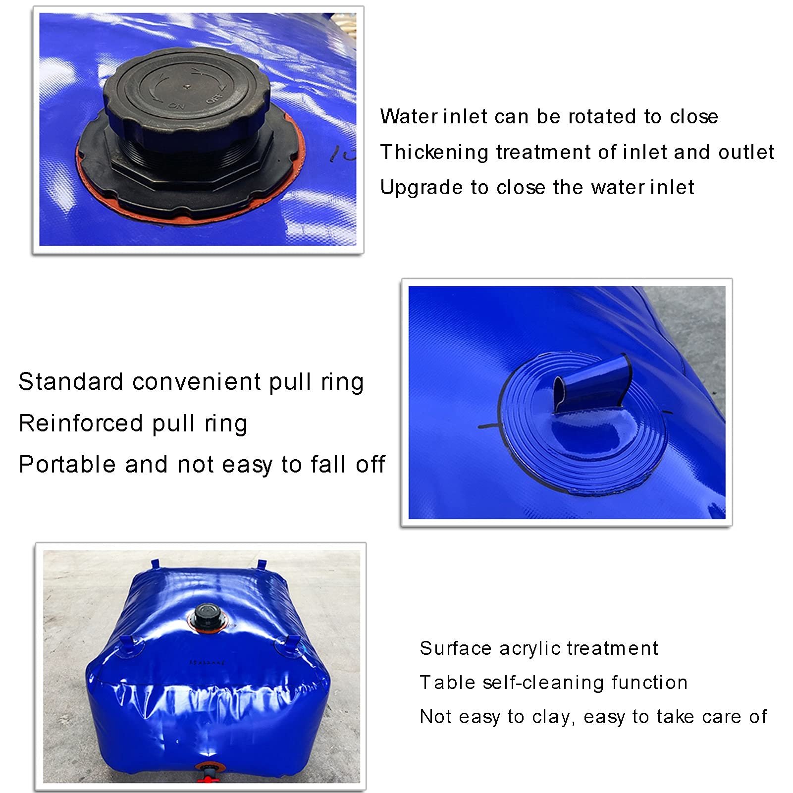 Foldable PVC Coated Water Storage Bag - Portable Collapsible Container for Garden, Camping & Oil Transport - Easy to Clean & Durable Outdoor Water Tank