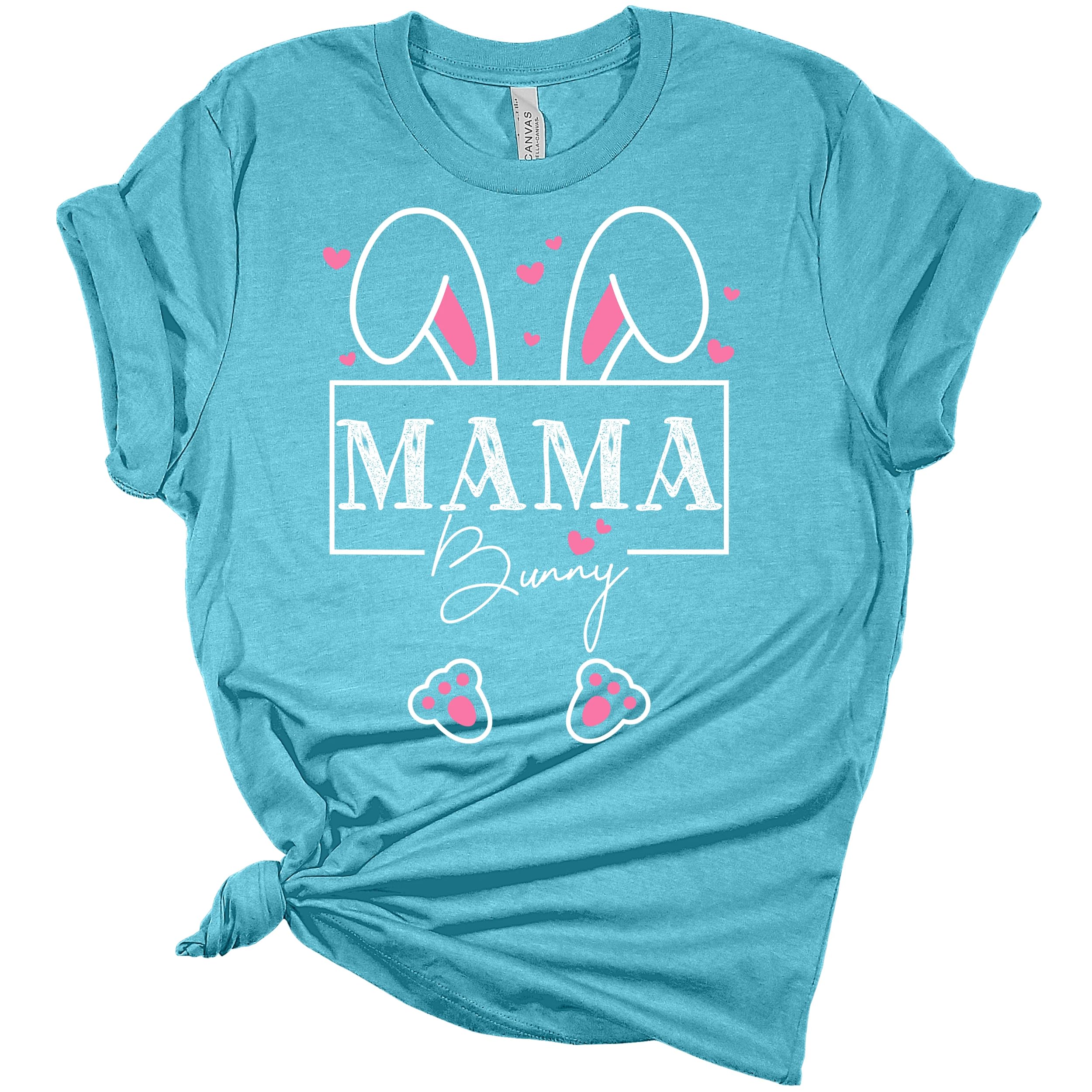 GyftWear Women's Easter Bunny Graphic T-Shirt - Cute Easter Mama Tee for Mom - Perfect for Easter Celebrations, Family Gatherings & Spring Outfits