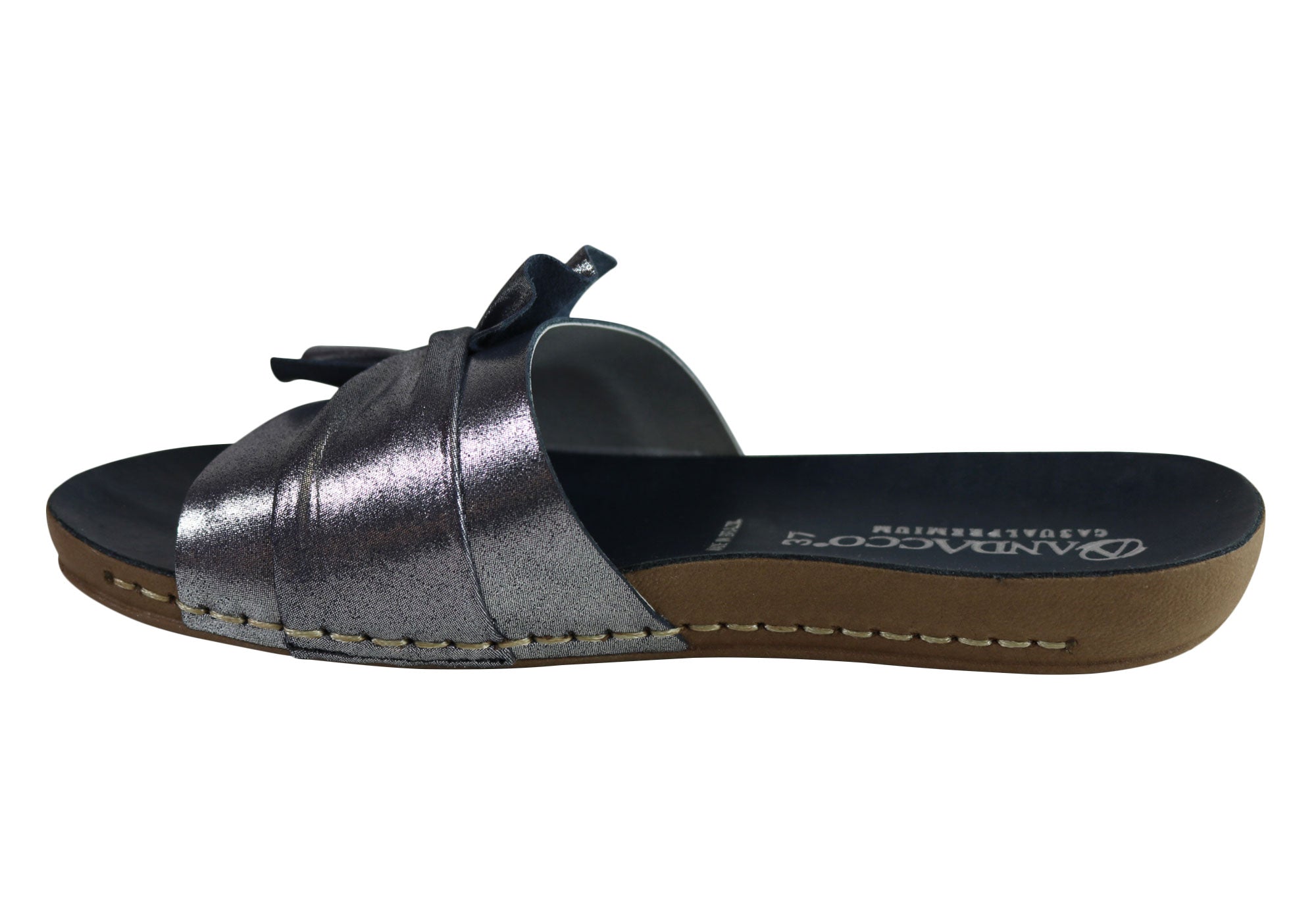 Andacco Women's Comfortable Leather Slide Sandals - Handmade in Brazil - Perfect for Beach, Pool, and Summer Casual Wear