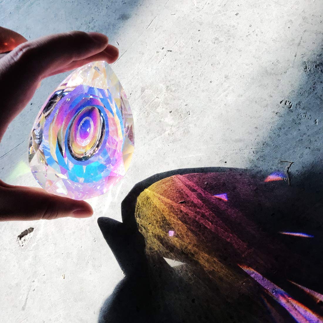 H&D HYALINE & DORA Crystal Suncatcher Rainbow Maker - Premium Hanging Window Prism Decor for Home & Office - Creates Beautiful Rainbows in Sunlight