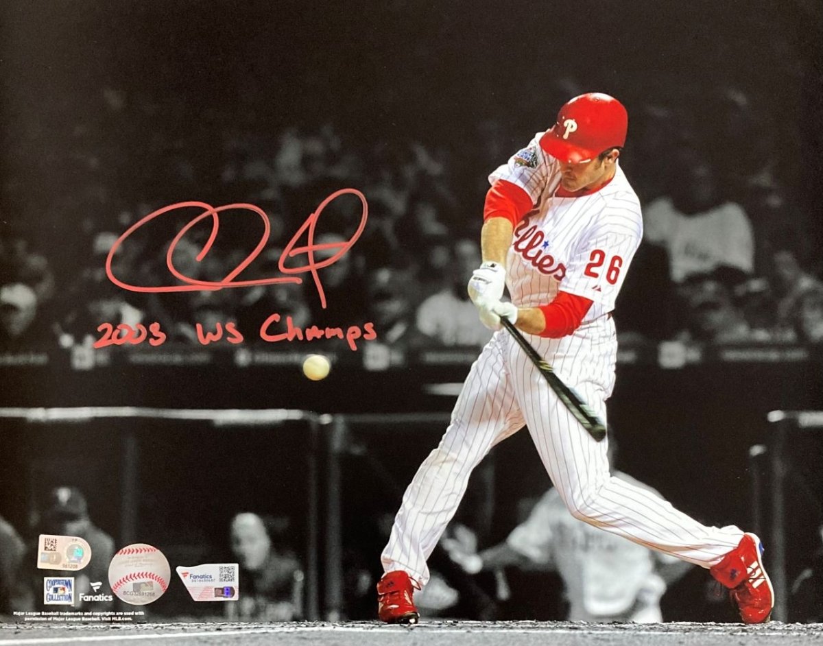 Chase Utley Autographed 11x14 Philadelphia Phillies Photo - 2008 World Series Champions - Limited Edition Collectible for Baseball Fans & Sports Memorabilia Enthusiasts - Perfect for Man Cave, Sports Room Decor, or Gift for Phillies Fans