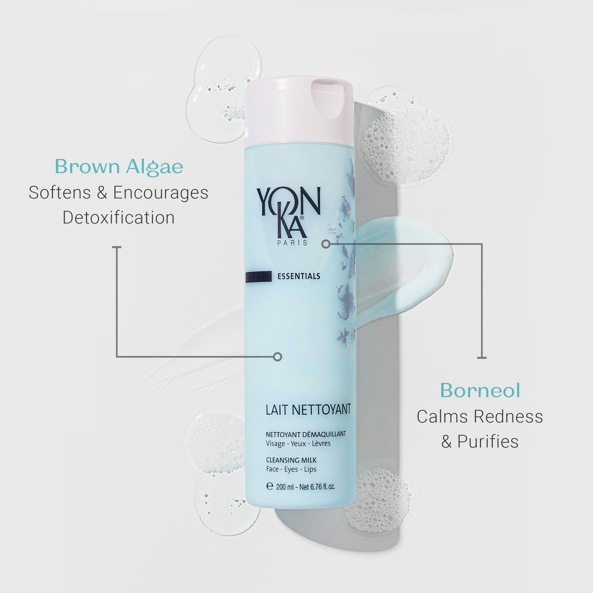 Yon-Ka Lait Nettoyant Cleanser & PS Toner Set - Gentle Milk Cleanser, Makeup Remover & Hydrating Toner for Dry, Sensitive Skin | Daily Skincare Routine, Morning & Night Face Care