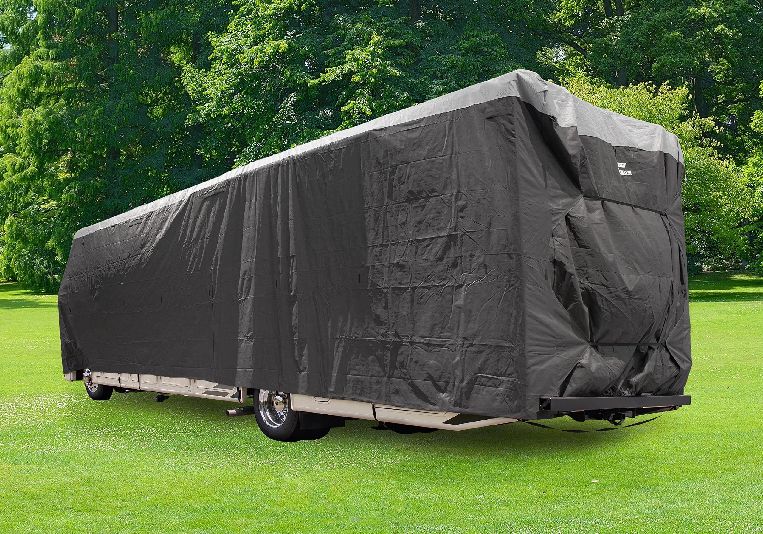 Camco ULTRAGuard 40-42-Foot Class A RV Cover with Zipper Entry Doors & Vent Covers | Premium Spunbond Polypropylene Material | Includes Storage Bag for Easy RV Storage & Organization (Model 45737) | Perfect for Winter Protection, Outdoor Storage & Travel Prep