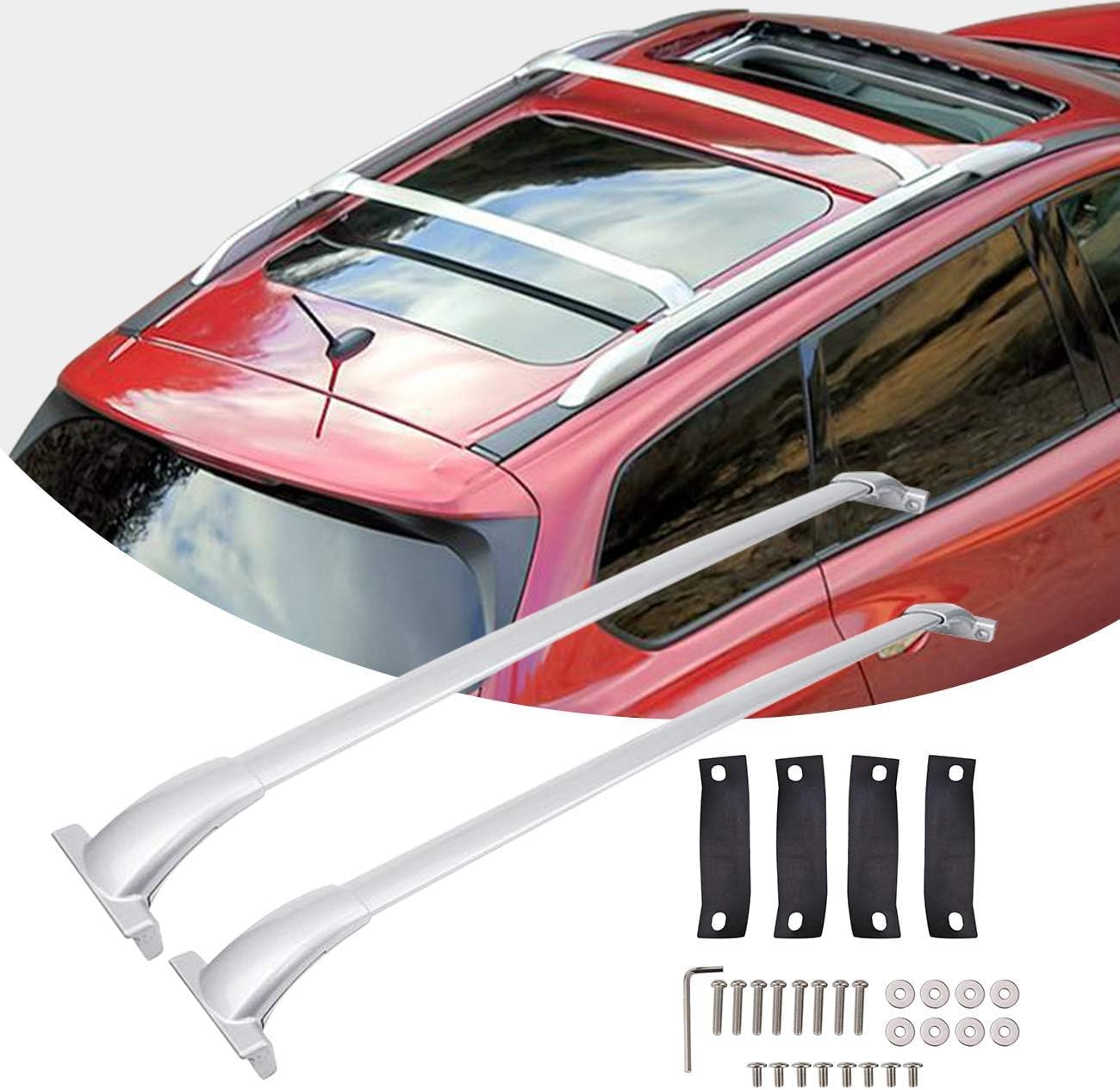 Aluminum Roof Rack Cross Bars for Nissan Pathfinder 2013-2021 - Heavy Duty Luggage Cargo Carrier for Snowboard, Canoe, Kayak, Bike - Silver | Perfect for Road Trips, Camping & Outdoor Adventures