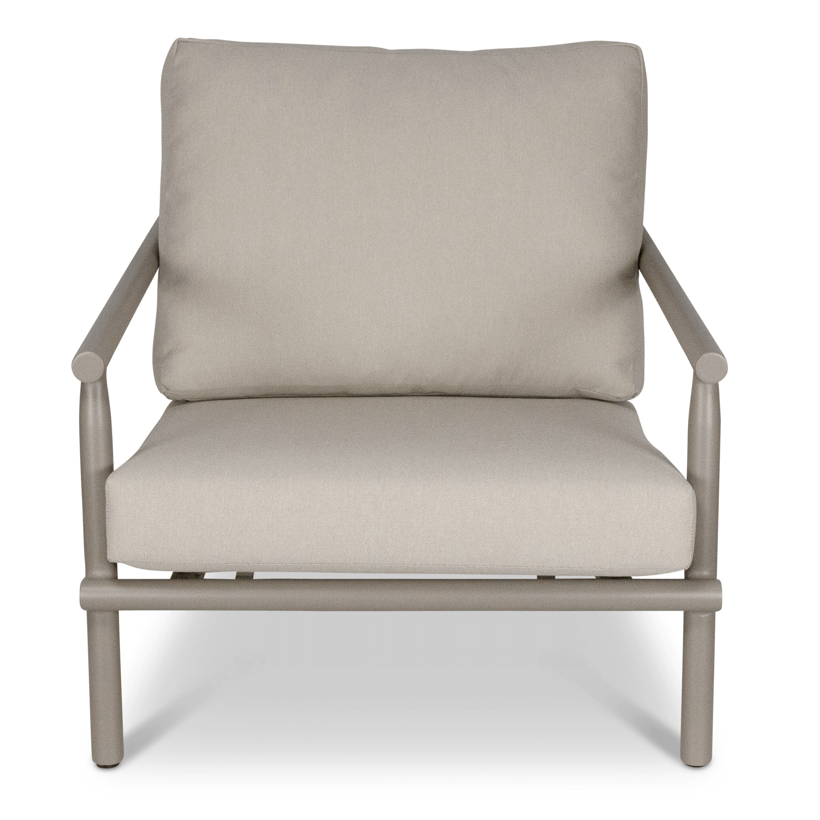 Luxury Havana Armchair in Latte Finish with Dune Rope Inlay & Olefin Cushions - Modern Living Room Accent Chair for Home, Office, or Lounge Decor