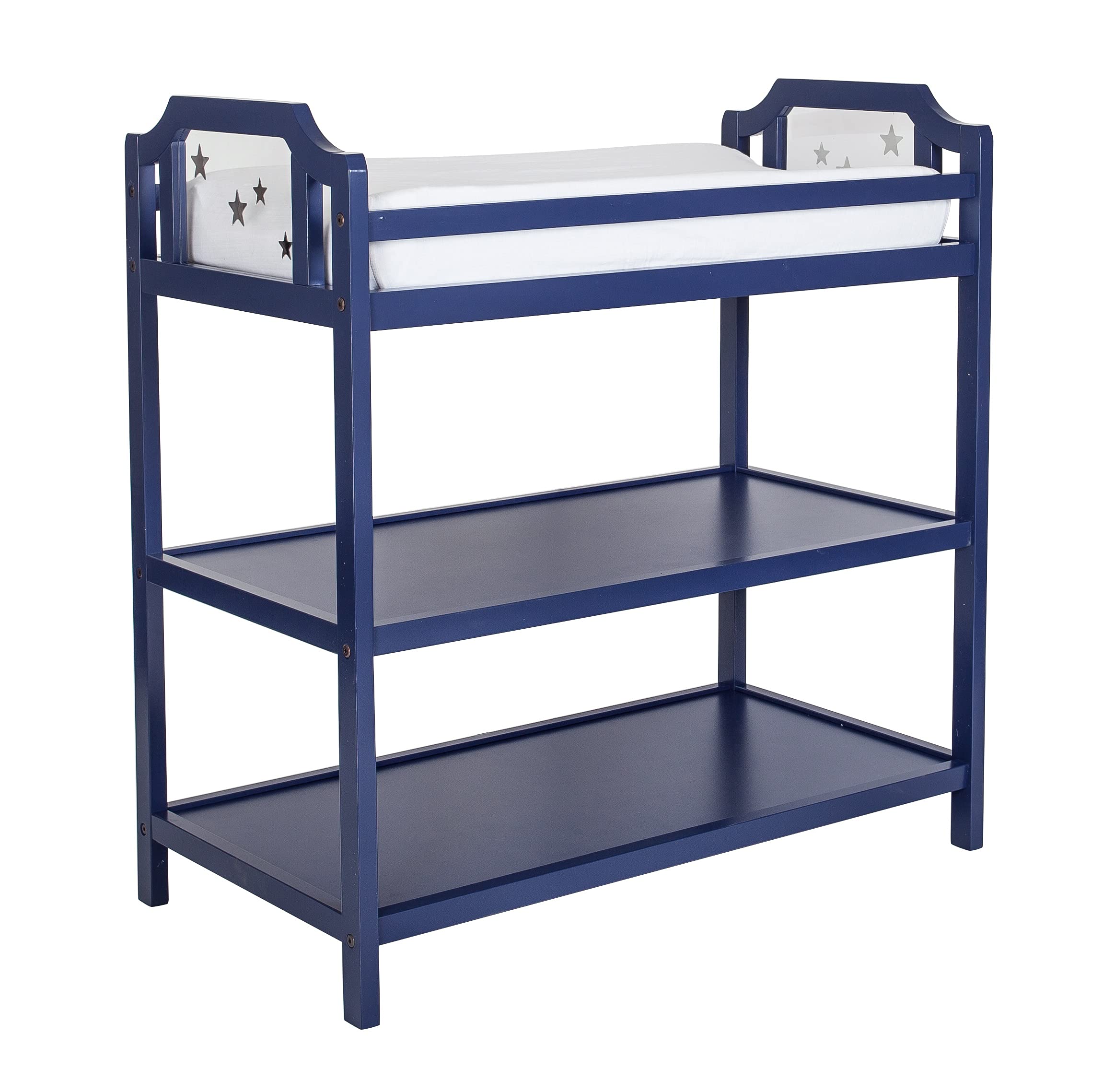 Suite Bebe Celeste Baby Changing Table with Safety Rail - Navy Blue | Nursery Essential for Safe Diaper Changes