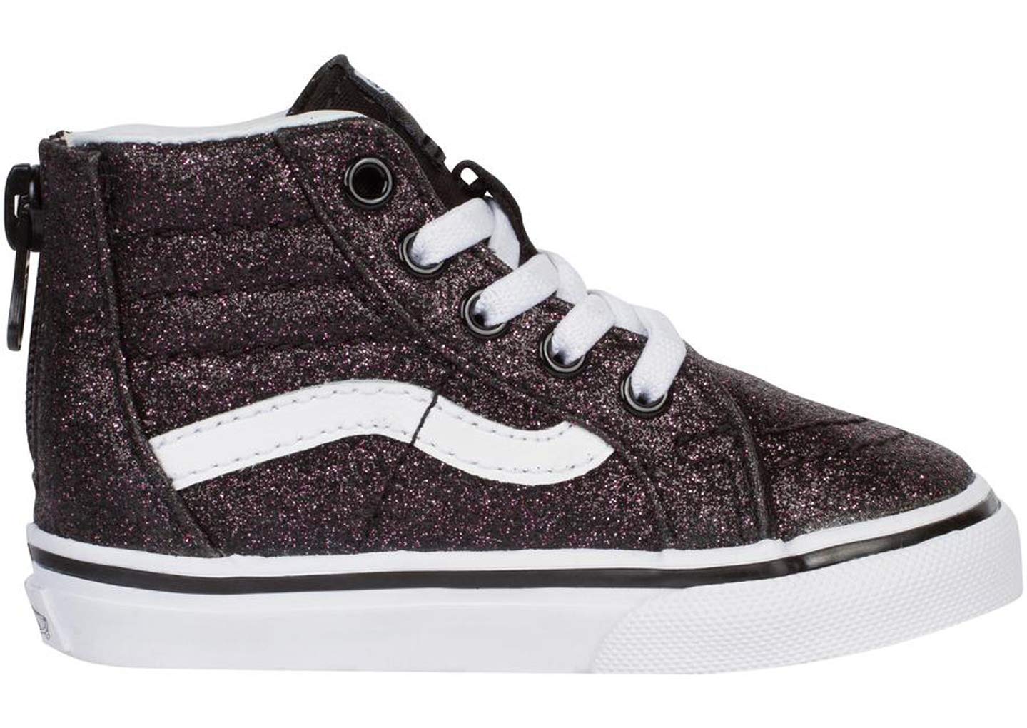 Vans SK8-HI Zip Glitter Stars Sneakers - Black & White Youth High-Top Skate Shoes for Boys & Girls | Perfect for Skateboarding, Street Style & Casual Wear