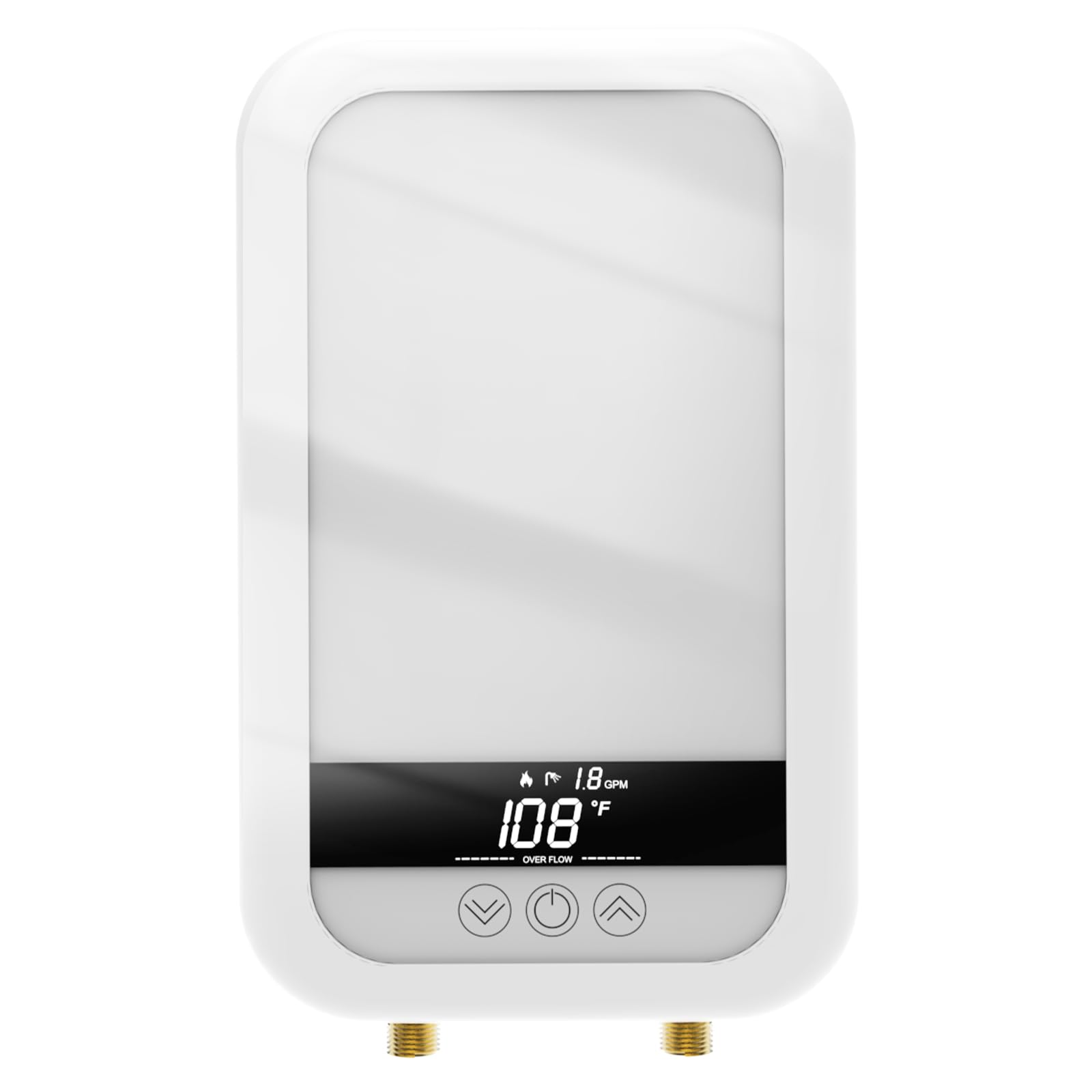 4500W Tankless Electric Water Heater 110V - Instant On-Demand Hot Water System with LCD Touch Screen for Under Sink Installation (White) - Perfect for Small Apartments, RVs, and Office Break Rooms