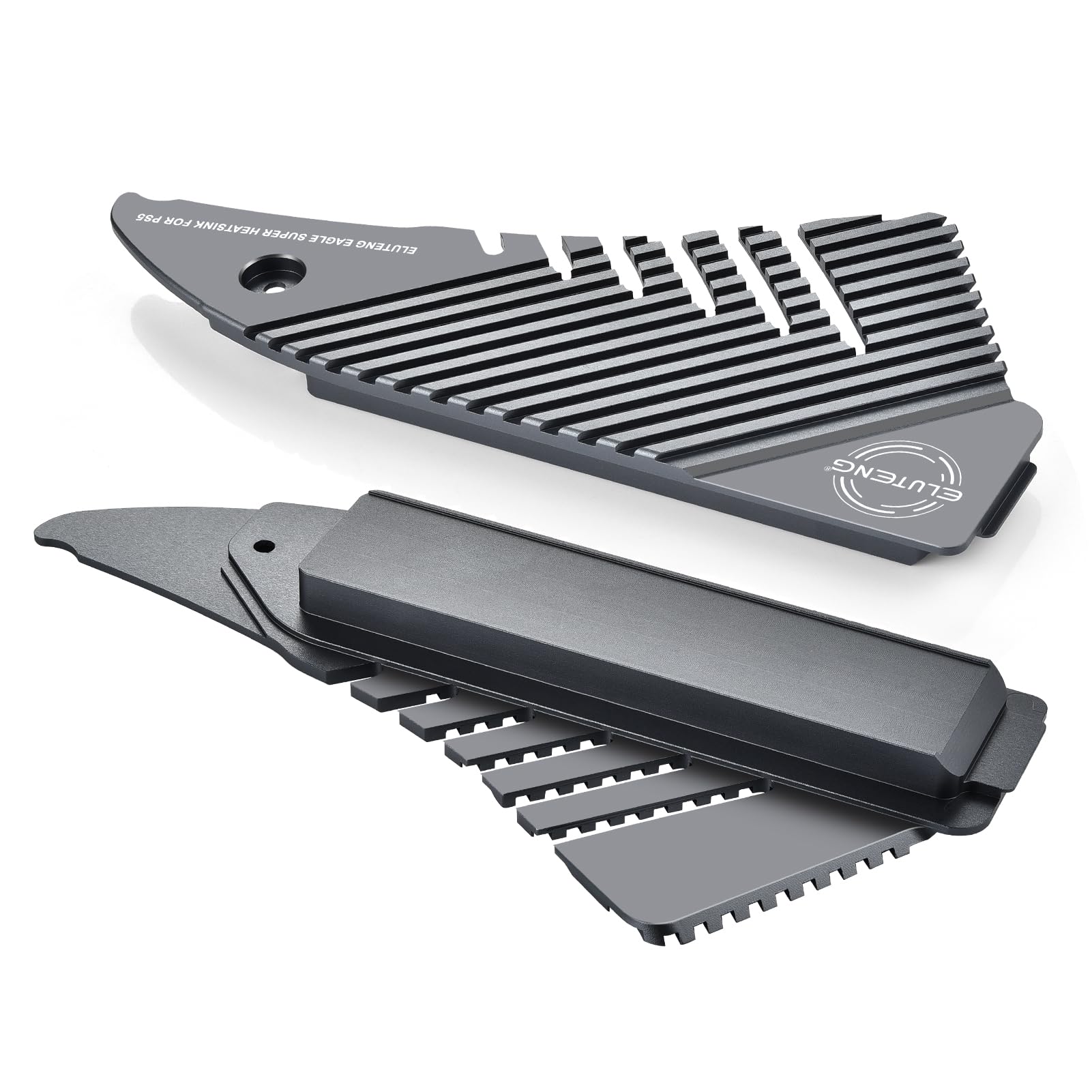 ELUTENG PS5 SSD Heatsink Cover with 4 Thermal Pads - Aluminum M.2 2280 NVME Cooling Kit for PS5 & Gaming PC - 2-in-1 Heat Sink with Mounting Posts (Black) - Perfect for Enhanced Gaming Performance and PC Cooling Solutions
