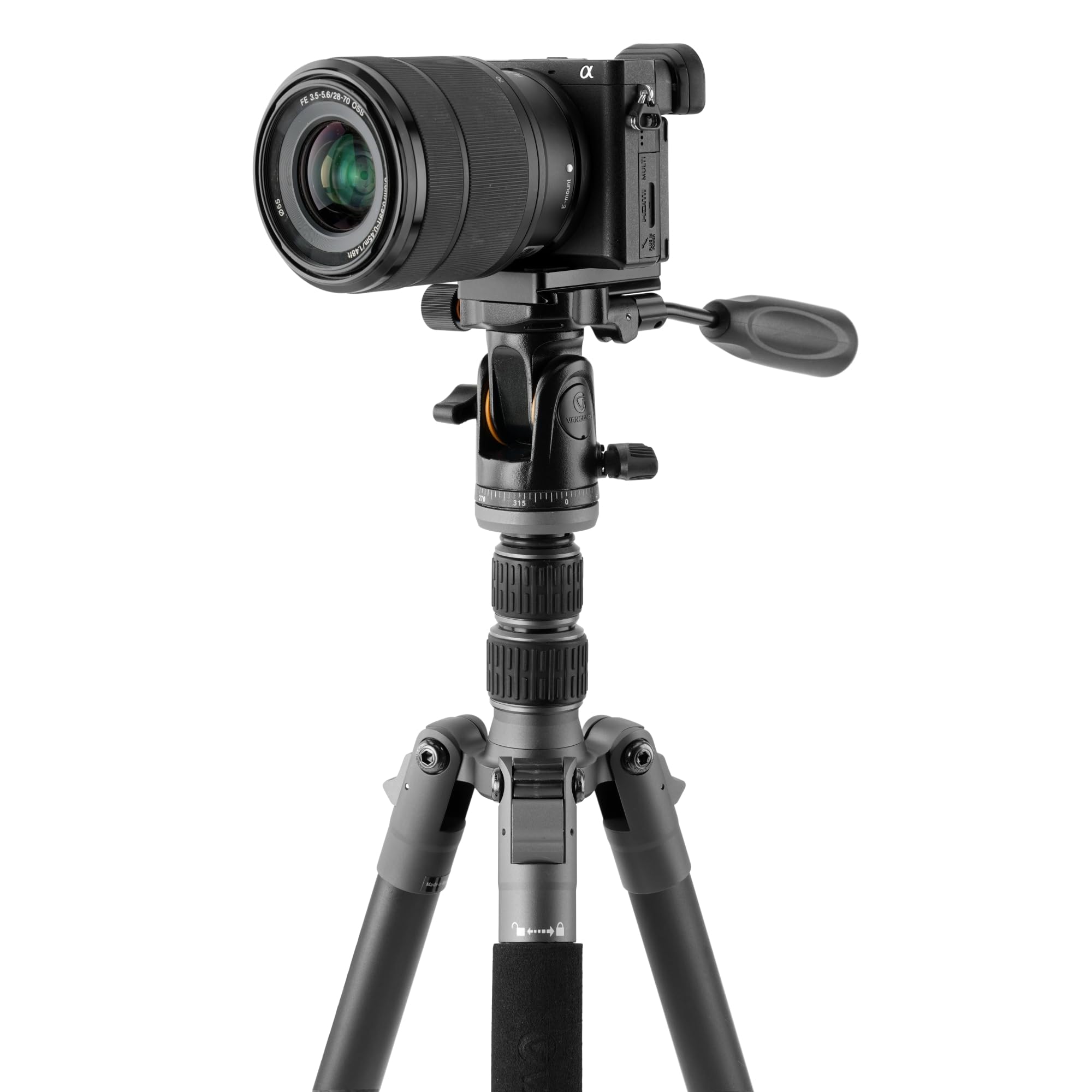 Vanguard VEO 3GO 235AP Aluminum Travel Tripod with 2-Way Pan Head - Lightweight Compact Tripod for Travel Photography, Vlogging & Outdoor Adventures